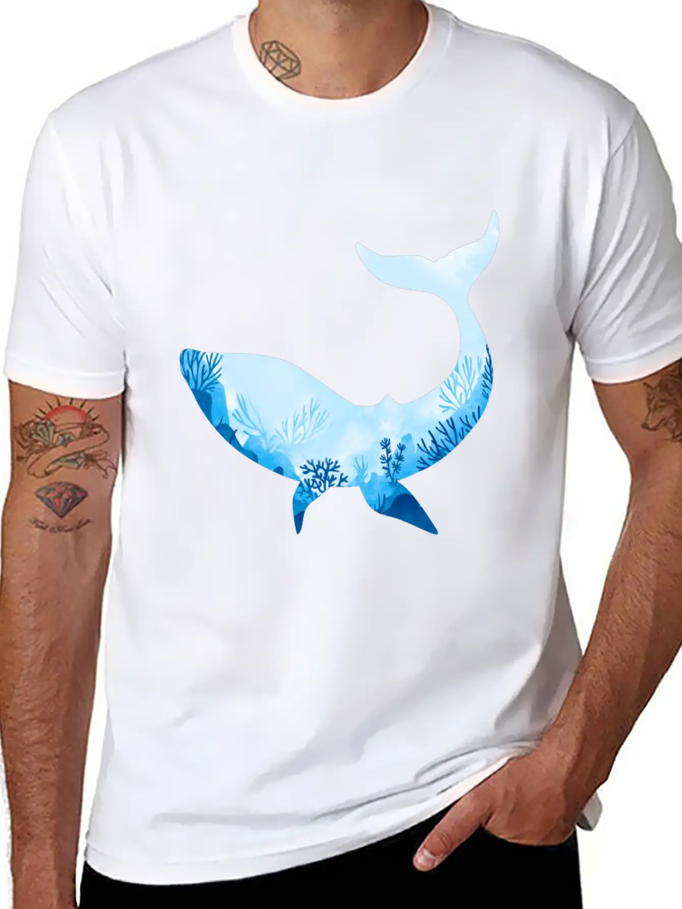 Whale With Ocean Diver Design Love Scuba Diving Basic Graphic T-Shirt ¨C Daily Comfort In Soft Cotton