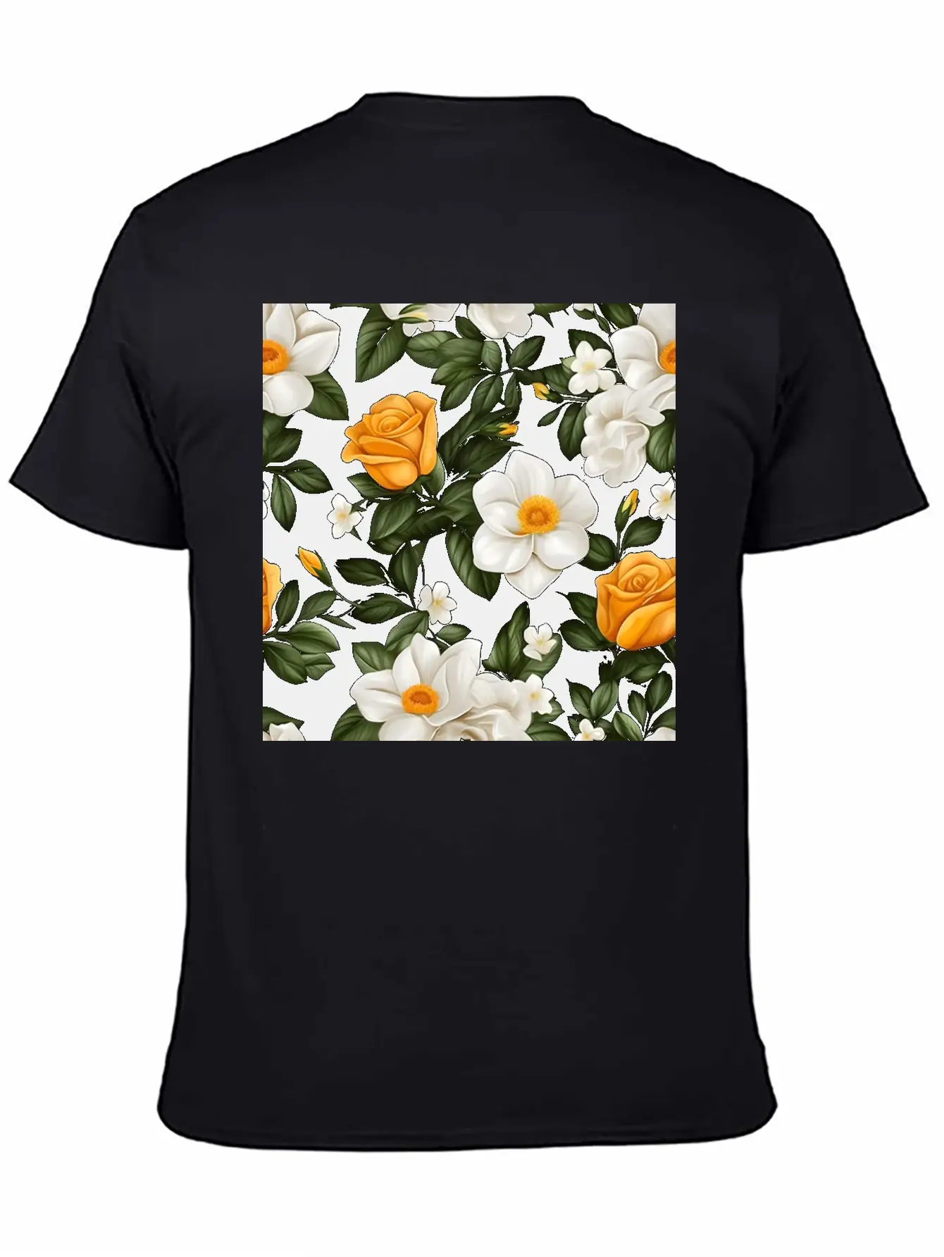 White Roses Flower Blooms Blossom Pattern Soft Cotton Short Sleeve Tee ¨C Unisex Wardrobe Staple