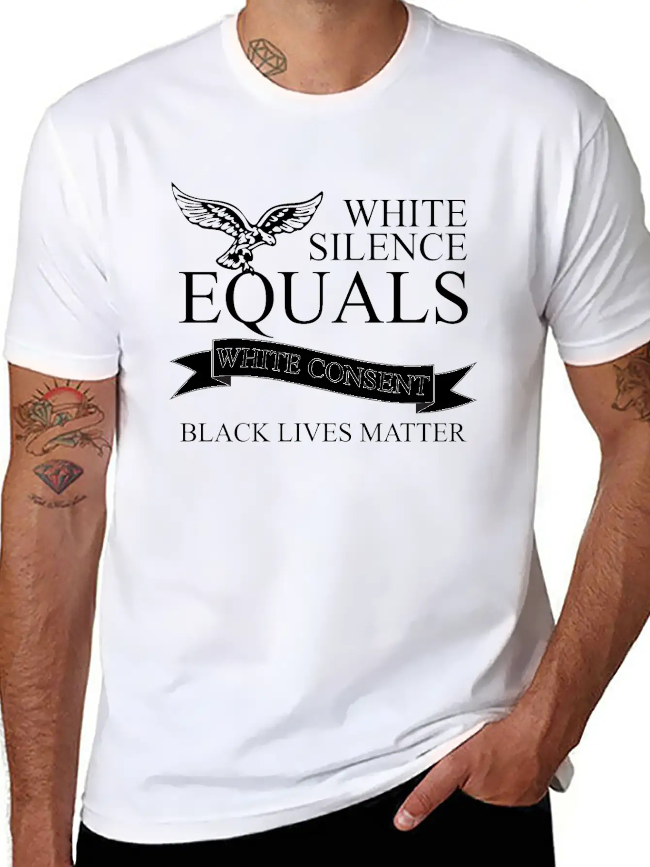 White Silence Equals Basic Graphic T-Shirt ¨C Daily Comfort In Soft Cotton