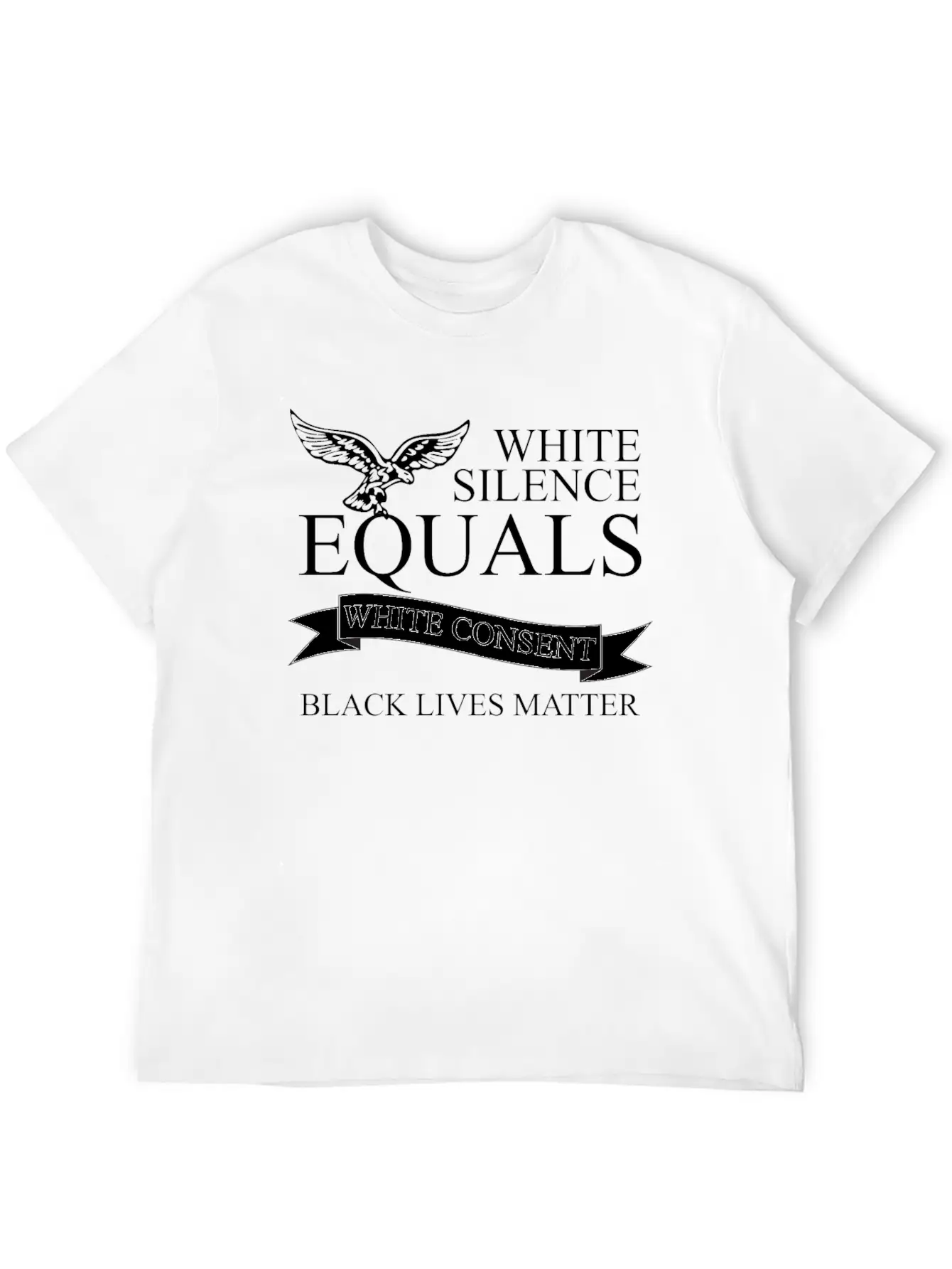 White Silence Equals Basic Graphic T-Shirt ¨C Daily Comfort In Soft Cotton