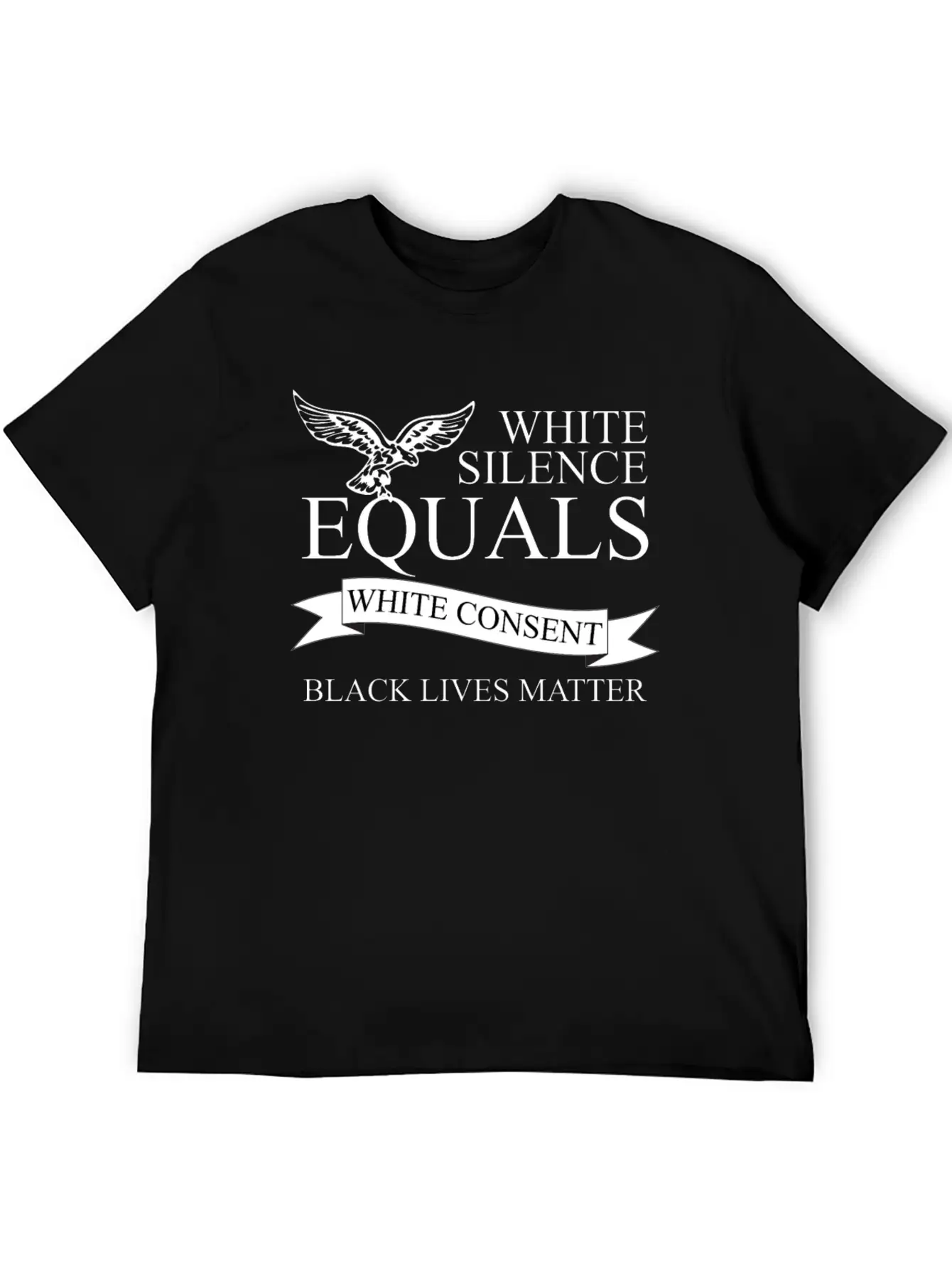 White Silence Equals Basic Graphic T-Shirt ¨C Daily Comfort In Soft Cotton