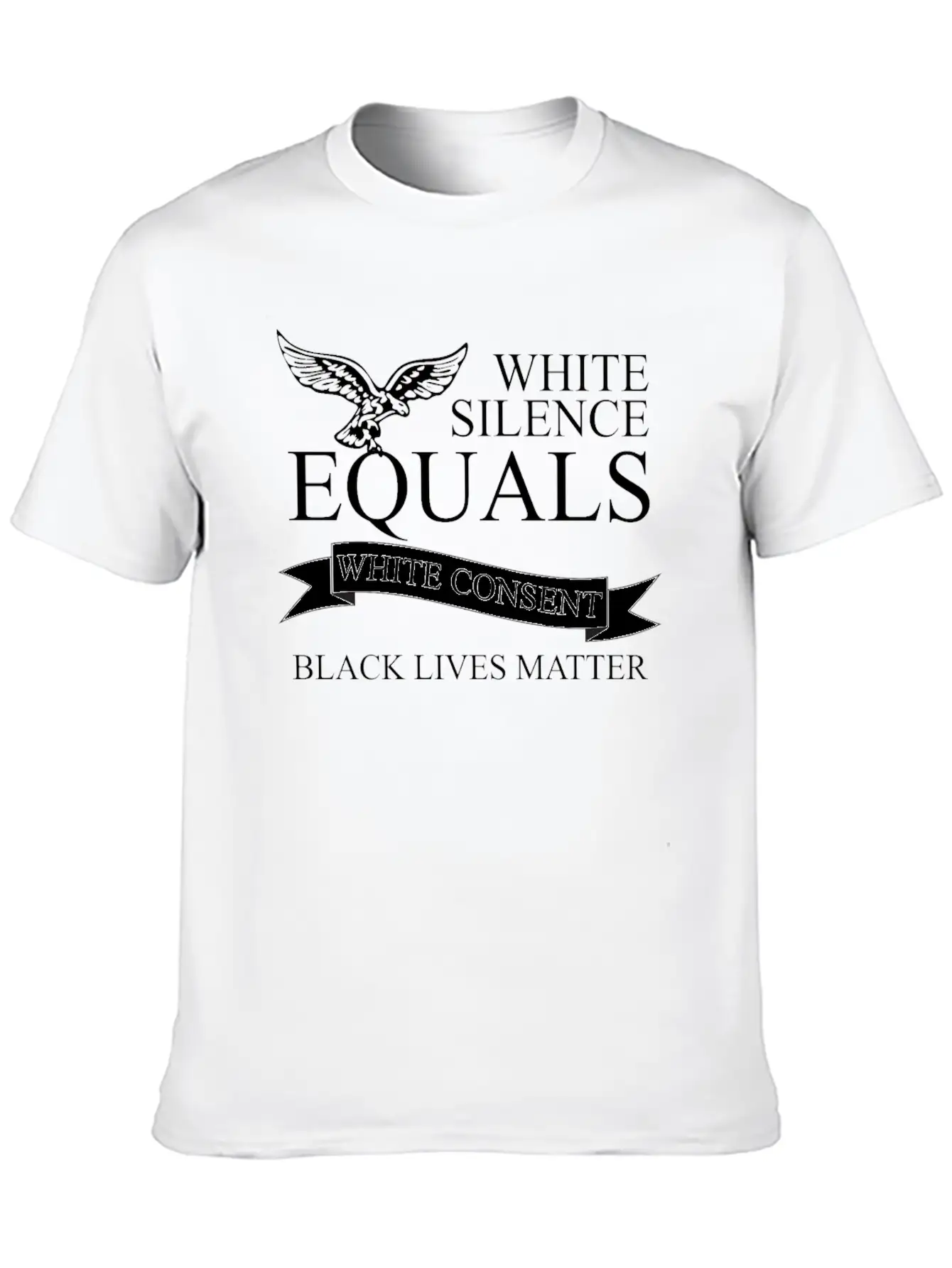 White Silence Equals Basic Graphic T-Shirt ¨C Daily Comfort In Soft Cotton