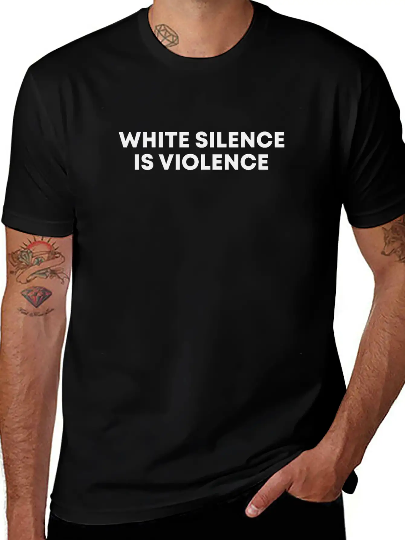 White Silence Is Violence Black Empowerment Gift Basic Graphic T-Shirt ¨C Daily Comfort In Soft Cotton