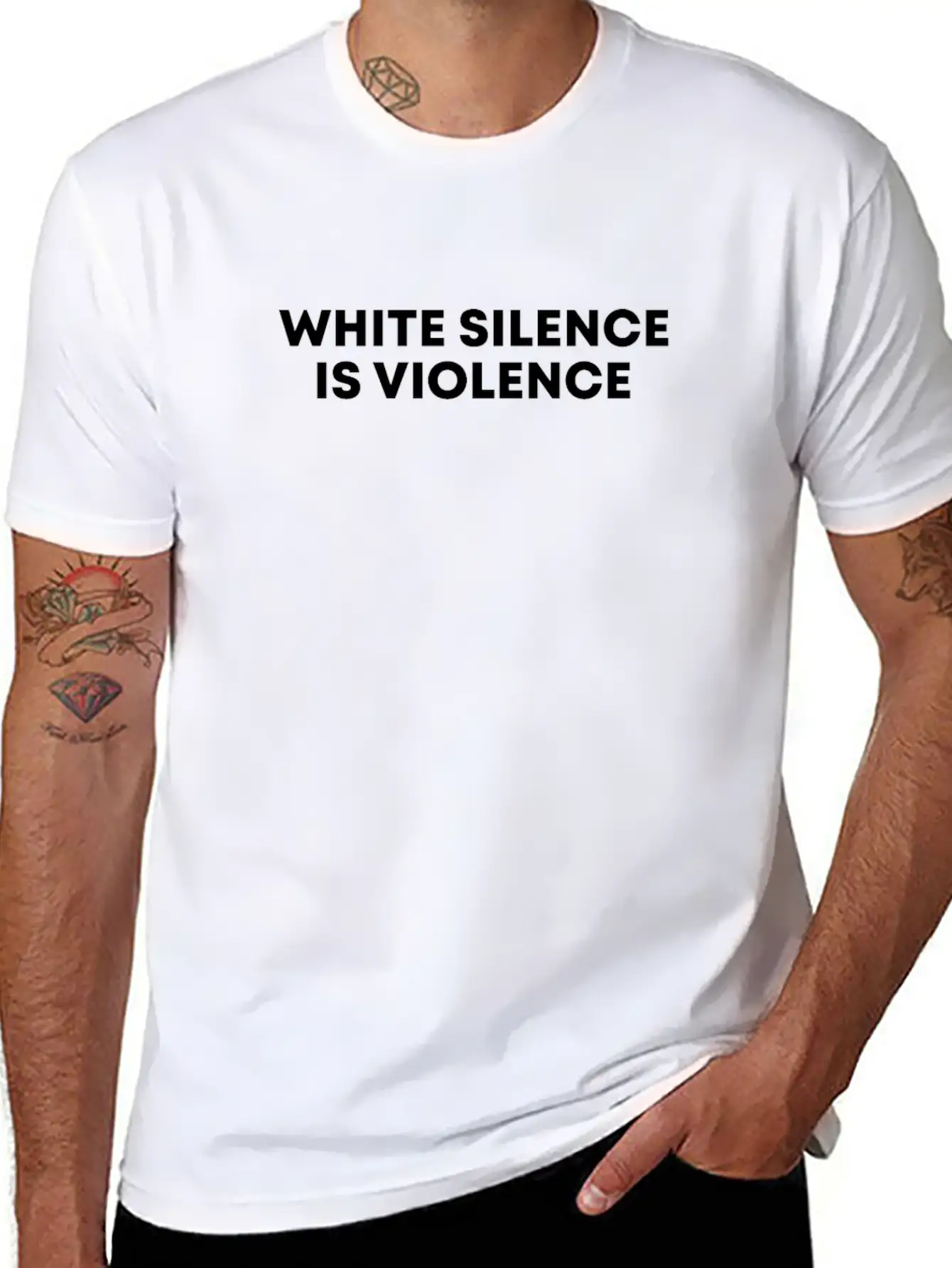 White Silence Is Violence Black Empowerment Gift Basic Graphic T-Shirt ¨C Daily Comfort In Soft Cotton