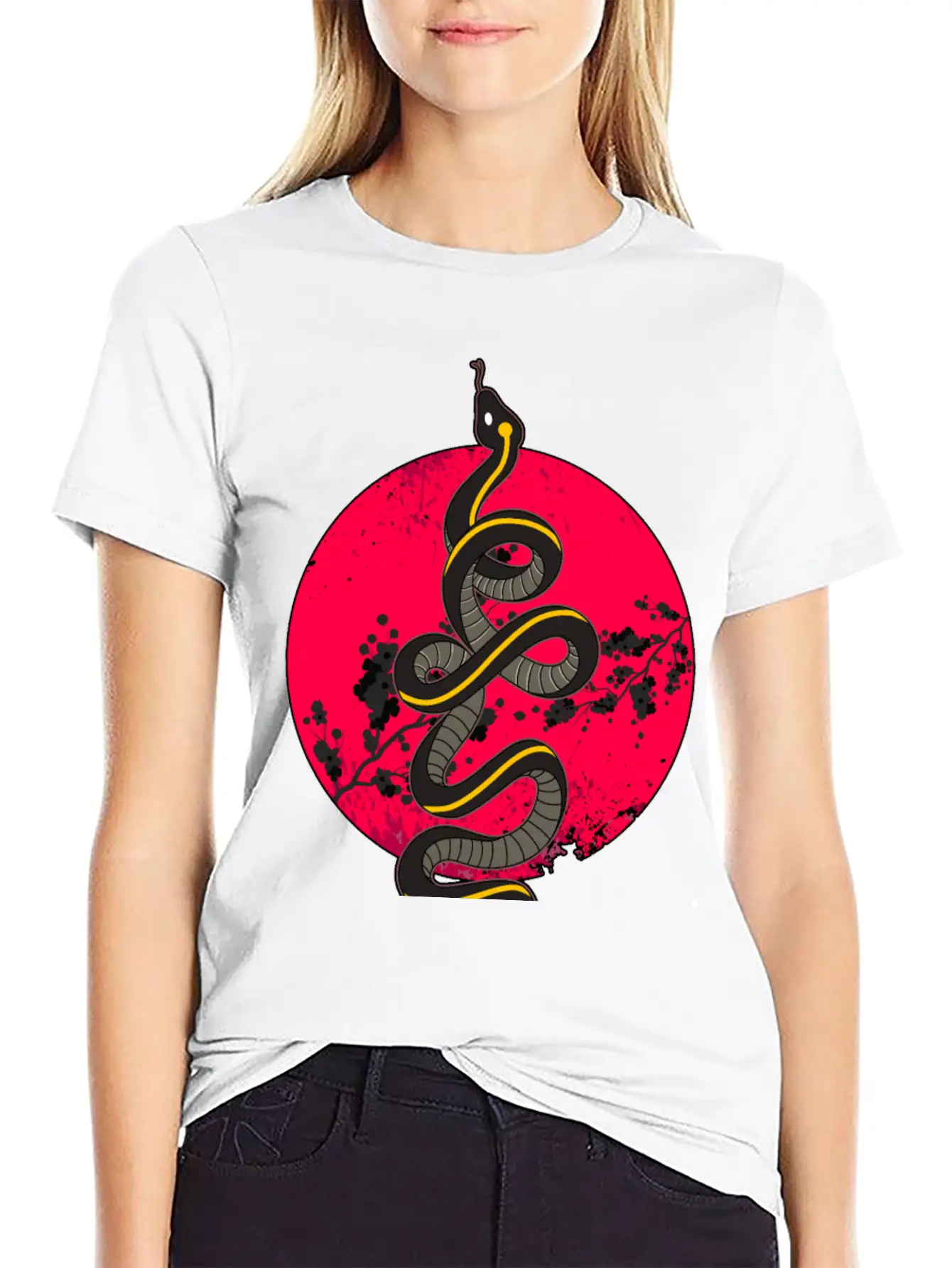 Wild Snake Tattoo Unisex Casual T-Shirt ¨C Clean Design For Daily Comfort