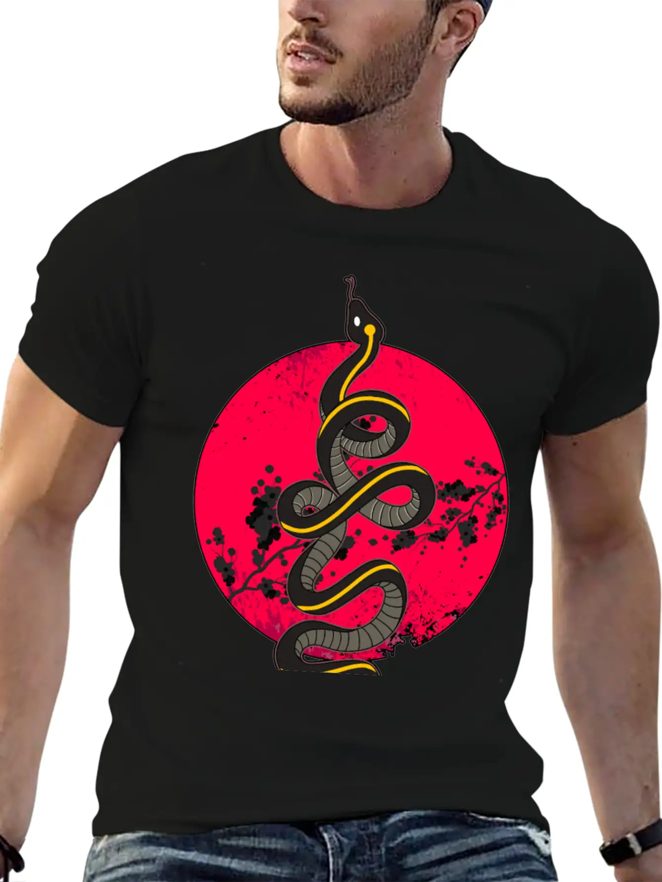 Wild Snake Tattoo Unisex Casual T-Shirt ¨C Clean Design For Daily Comfort