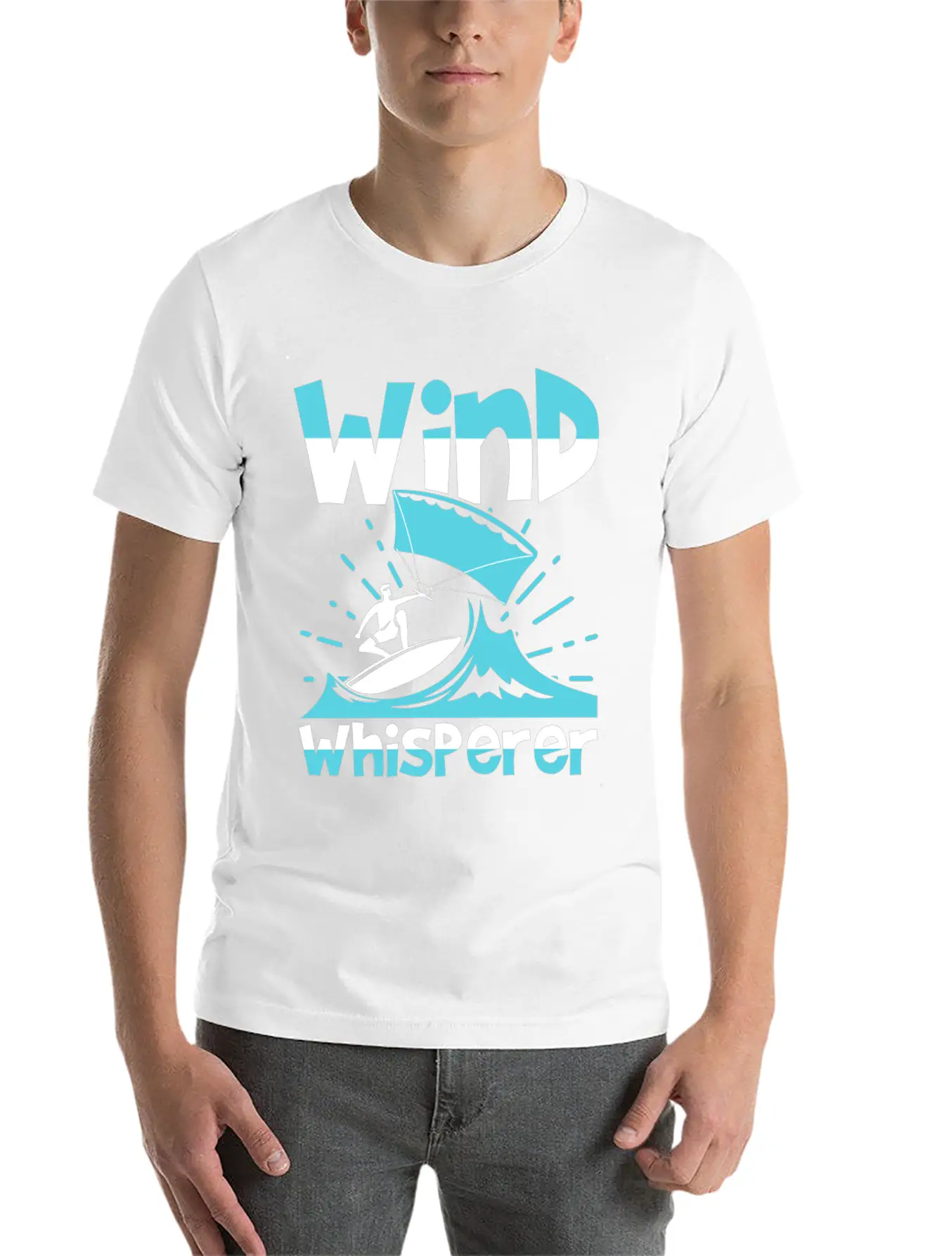 Wind Whisperer Funny Kitesurfing Kitesurfer Basic Graphic T-Shirt ¨C Daily Comfort In Soft Cotton