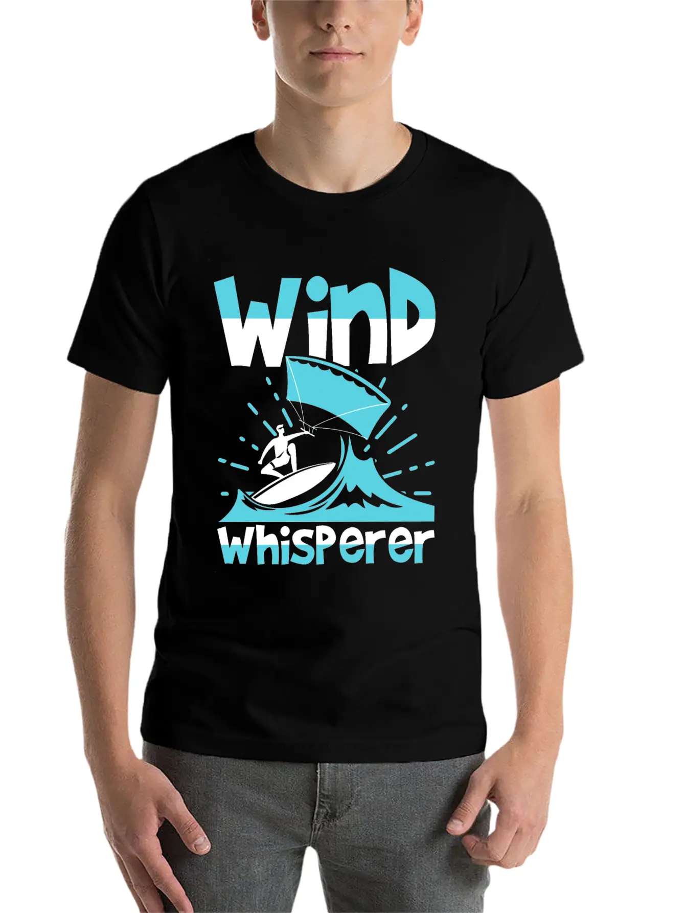 Wind Whisperer Funny Kitesurfing Kitesurfer Basic Graphic T-Shirt ¨C Daily Comfort In Soft Cotton
