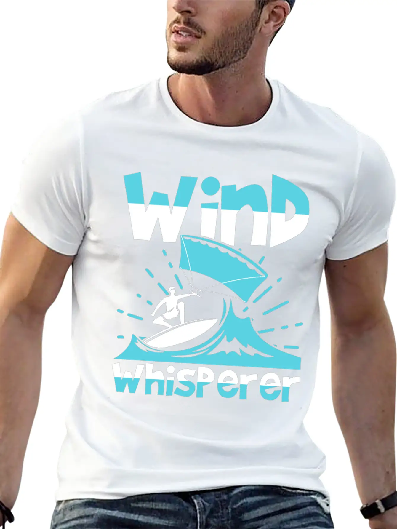 Wind Whisperer Funny Kitesurfing Kitesurfer Basic Graphic T-Shirt ¨C Daily Comfort In Soft Cotton
