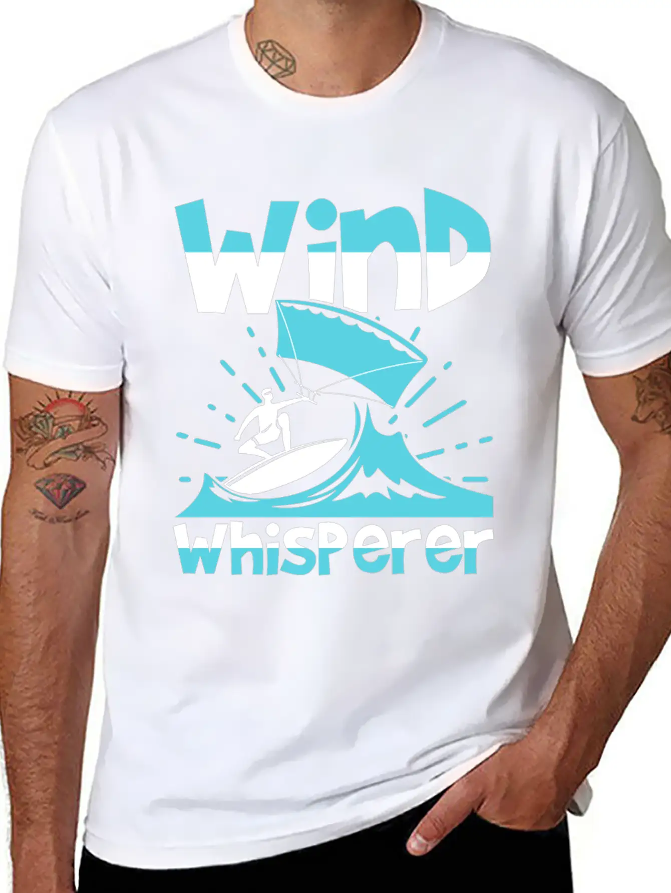 Wind Whisperer Funny Kitesurfing Kitesurfer Basic Graphic T-Shirt ¨C Daily Comfort In Soft Cotton