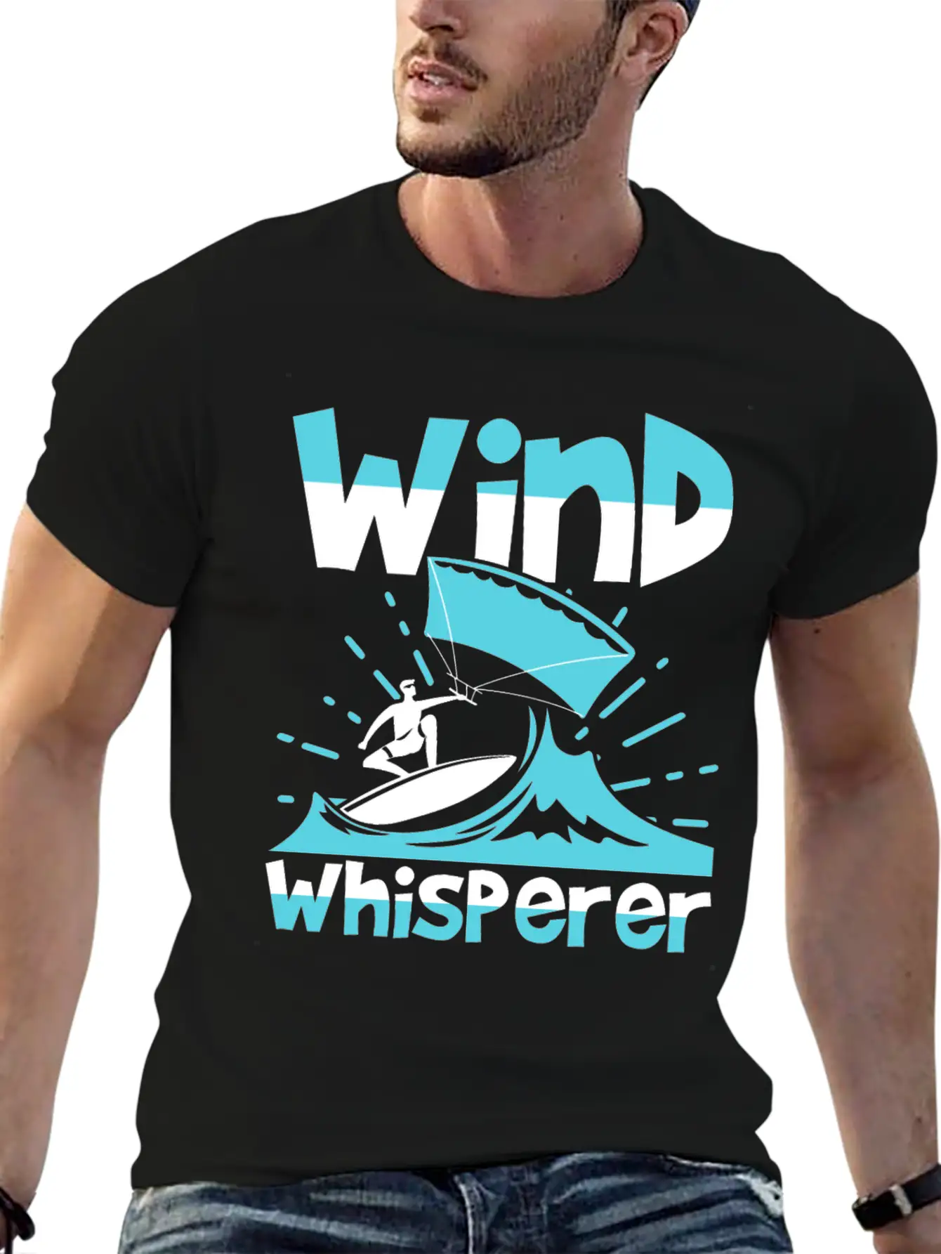 Wind Whisperer Funny Kitesurfing Kitesurfer Basic Graphic T-Shirt ¨C Daily Comfort In Soft Cotton