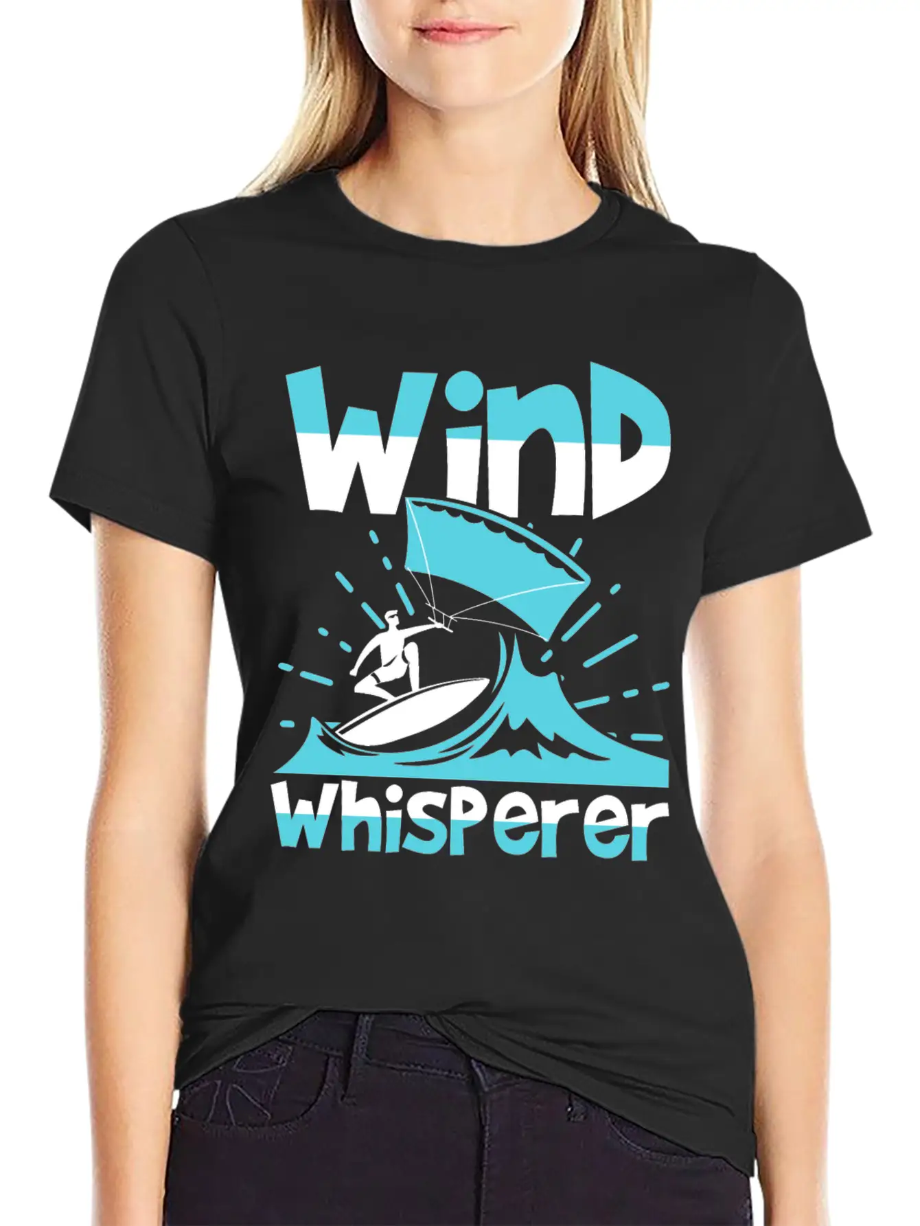 Wind Whisperer Funny Kitesurfing Kitesurfer Basic Graphic T-Shirt ¨C Daily Comfort In Soft Cotton