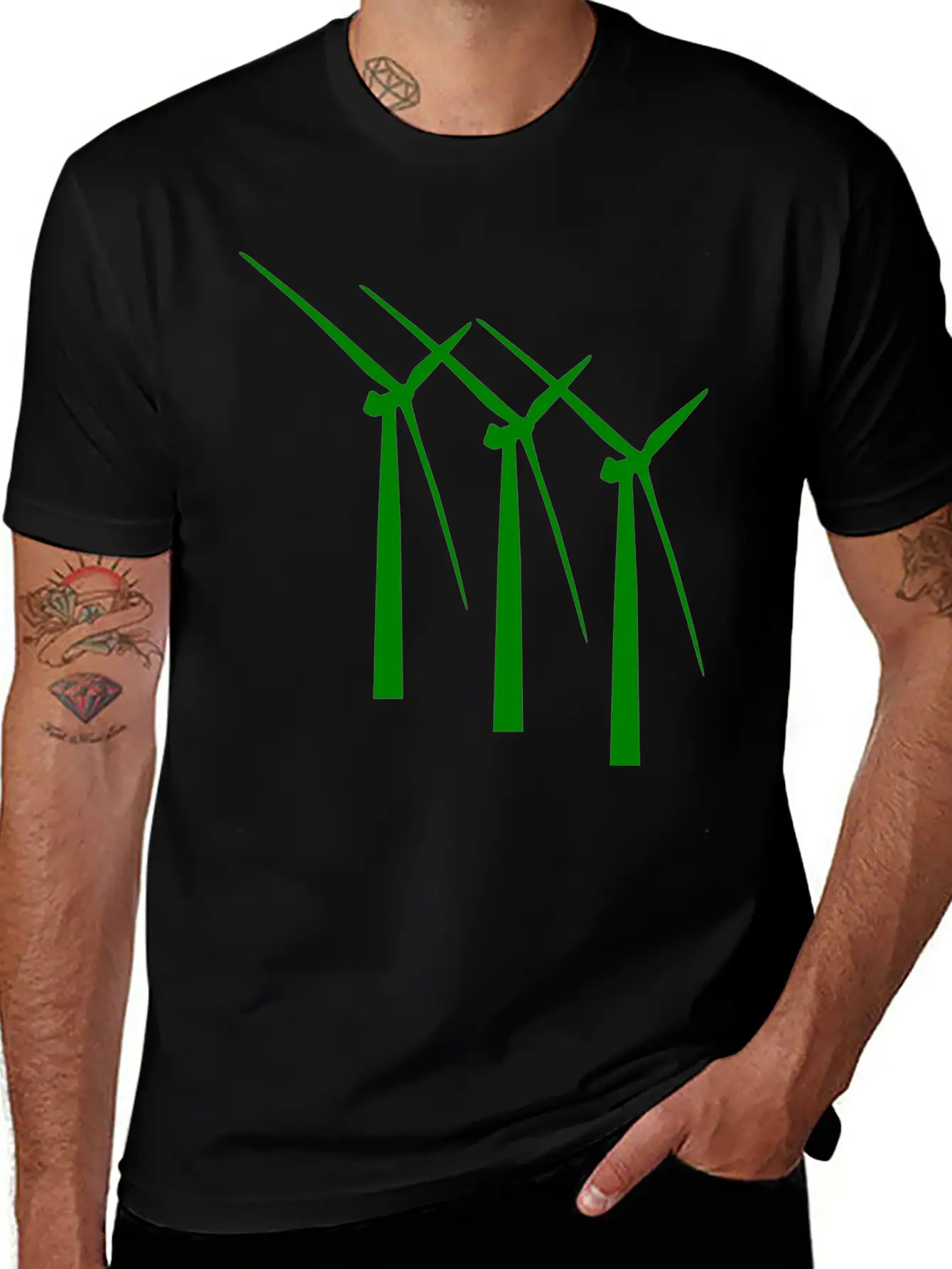 Windmill Windmuehle Wind Turbine Windrad41 Basic Graphic T-Shirt ¨C Daily Comfort In Soft Cotton