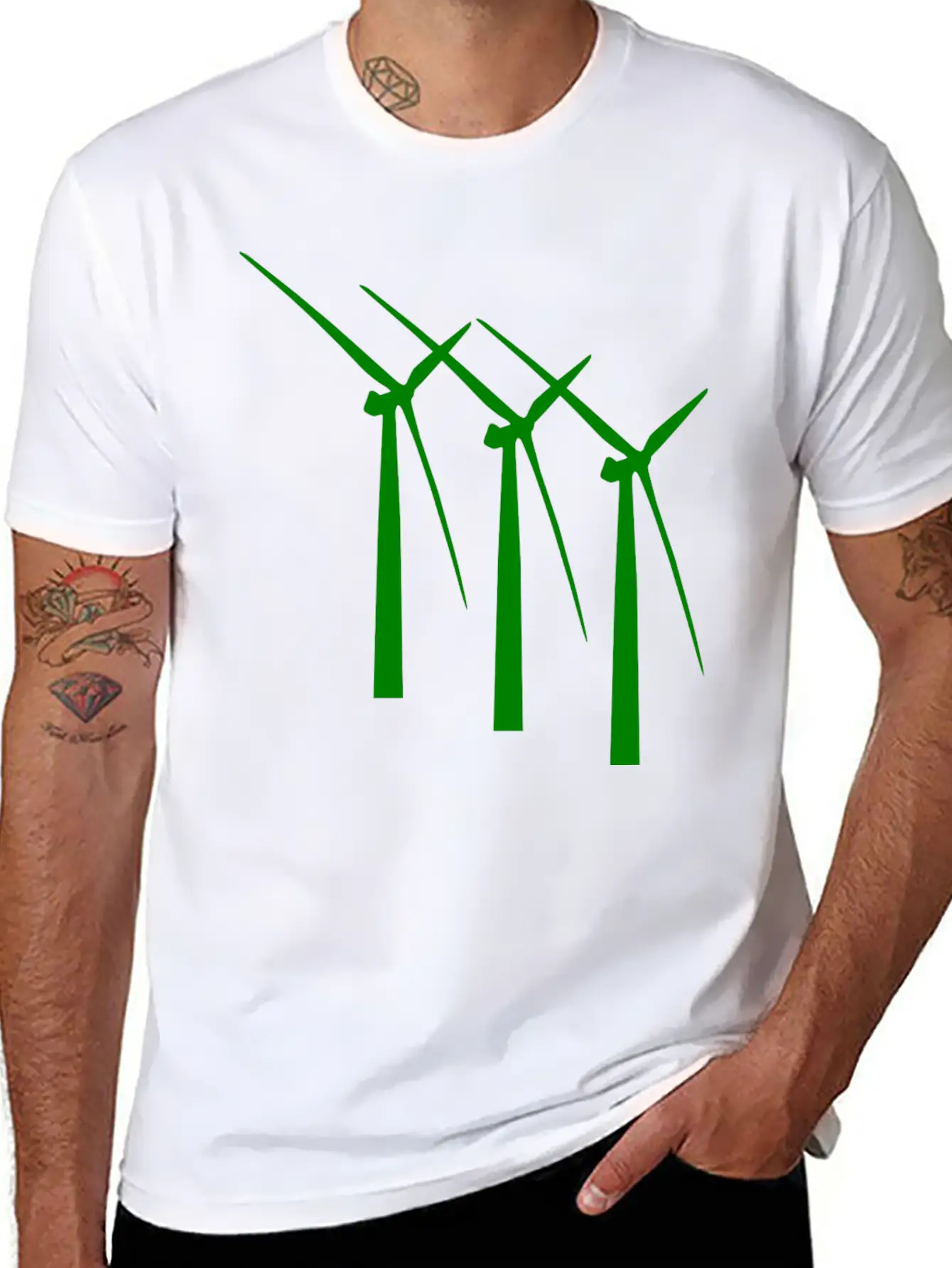 Windmill Windmuehle Wind Turbine Windrad41 Basic Graphic T-Shirt ¨C Daily Comfort In Soft Cotton