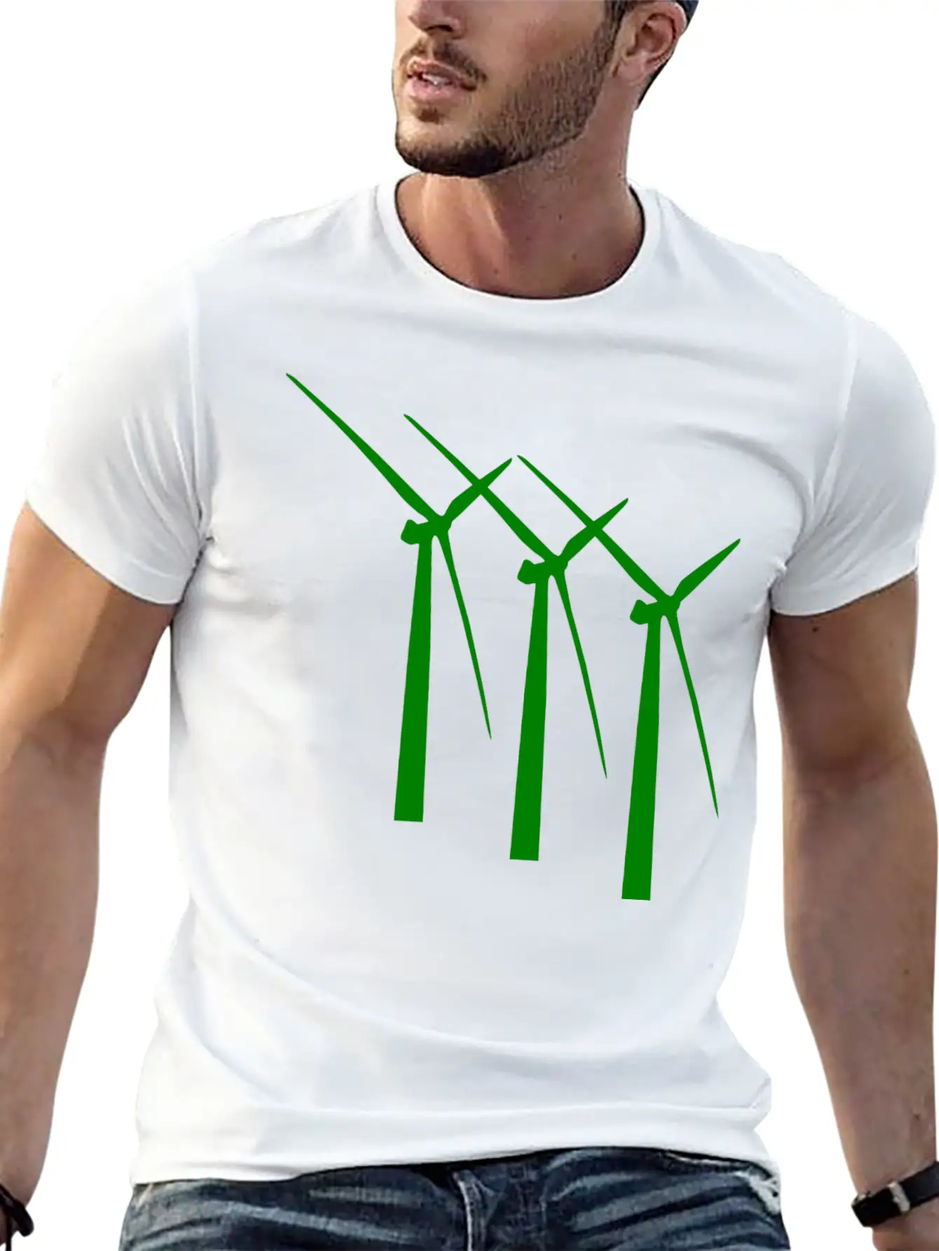 Windmill Windmuehle Wind Turbine Windrad41 Basic Graphic T-Shirt ¨C Daily Comfort In Soft Cotton