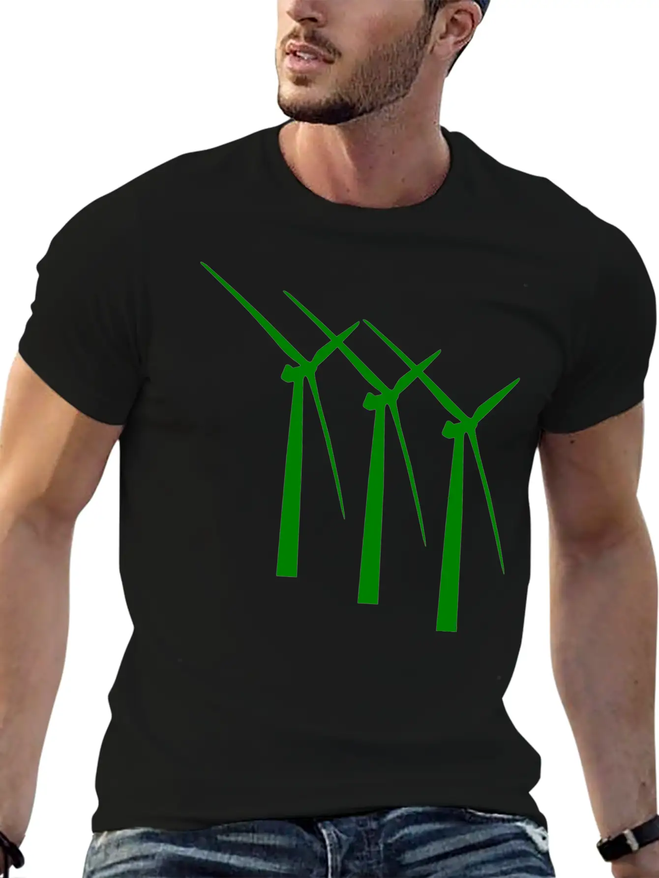 Windmill Windmuehle Wind Turbine Windrad41 Basic Graphic T-Shirt ¨C Daily Comfort In Soft Cotton