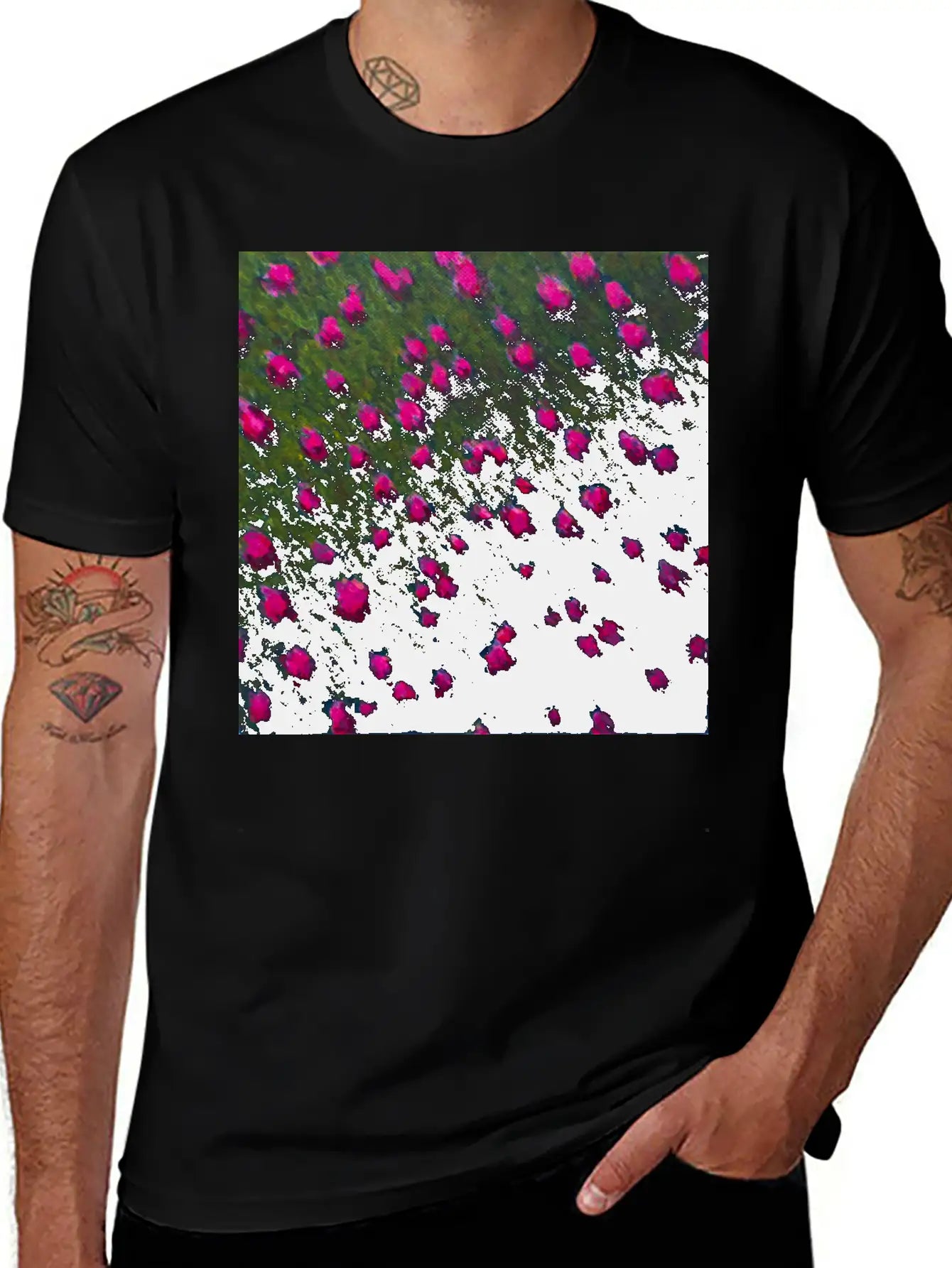 Windswept Flower Field Unisex Casual T-Shirt ¨C Clean Design For Daily Comfort