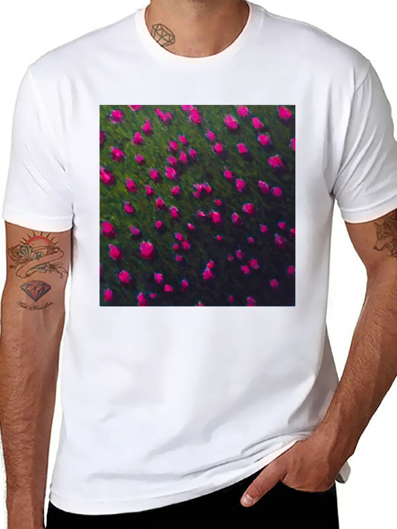 Windswept Flower Field Unisex Casual T-Shirt ¨C Clean Design For Daily Comfort