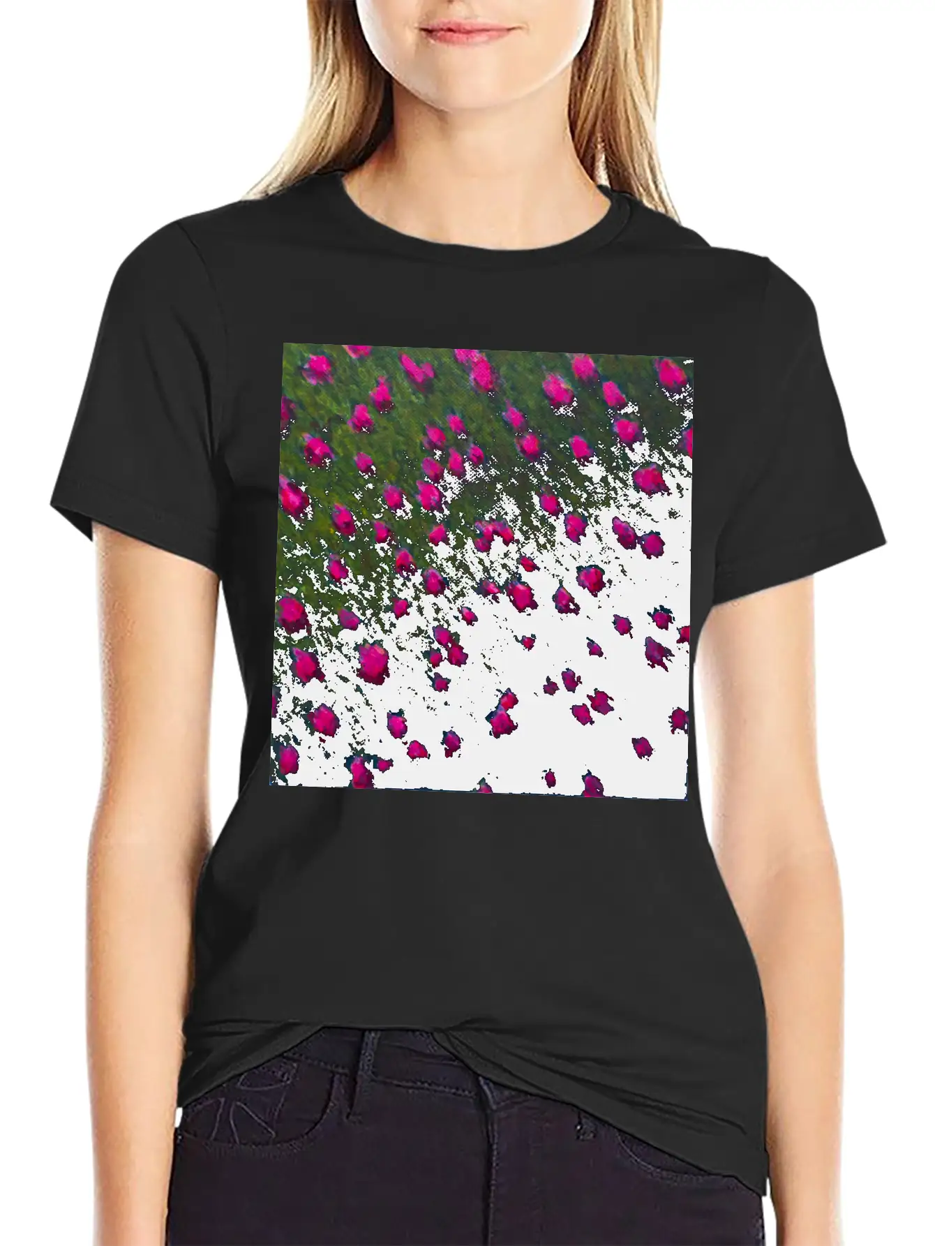 Windswept Flower Field Unisex Casual T-Shirt ¨C Clean Design For Daily Comfort