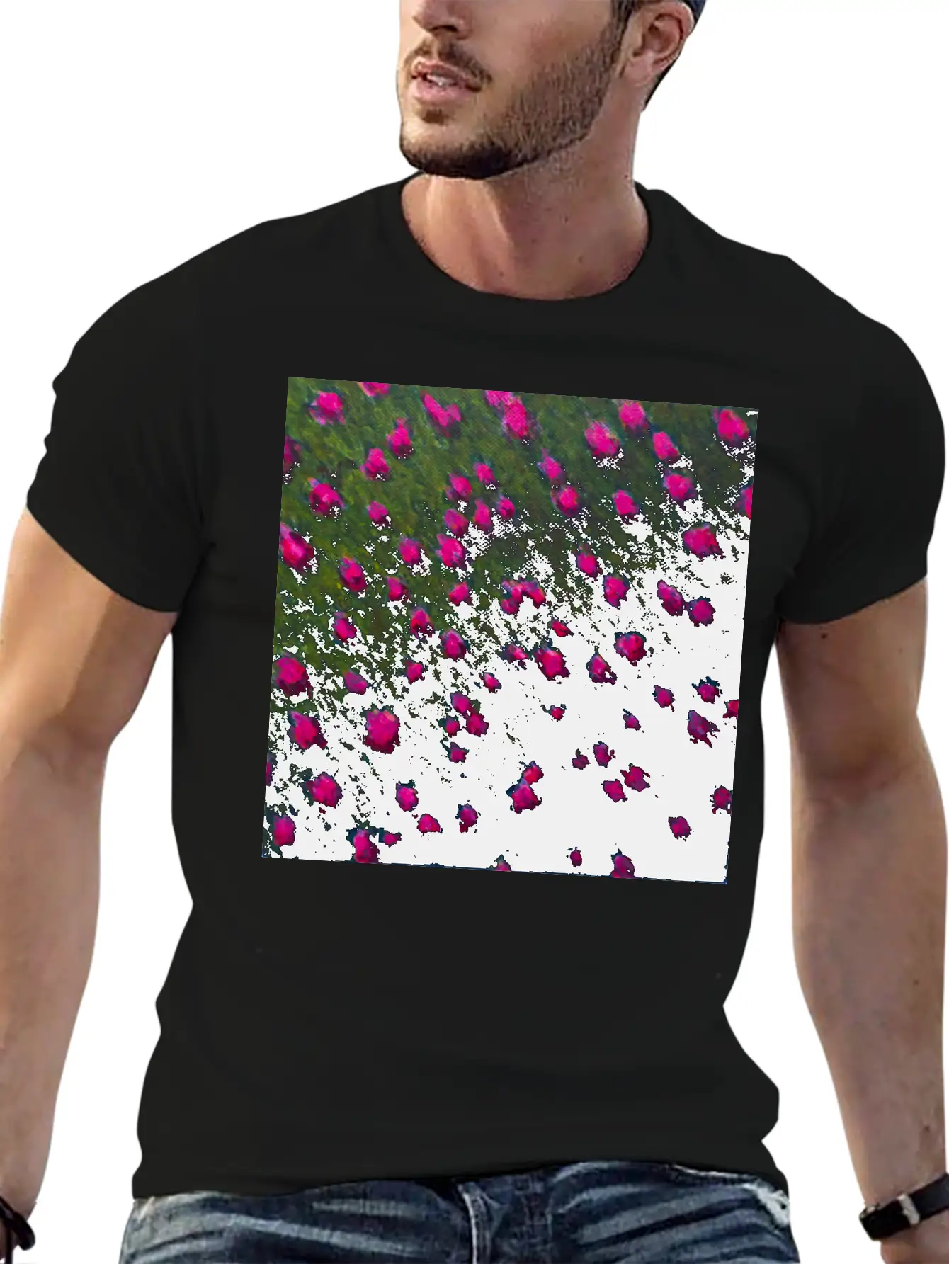 Windswept Flower Field Unisex Casual T-Shirt ¨C Clean Design For Daily Comfort