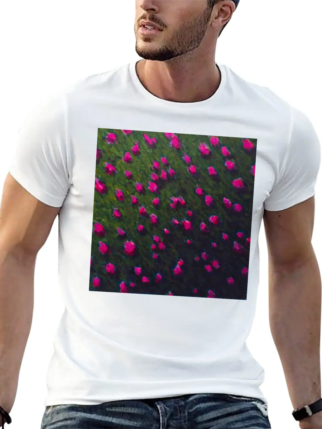 Windswept Flower Field Unisex Casual T-Shirt ¨C Clean Design For Daily Comfort