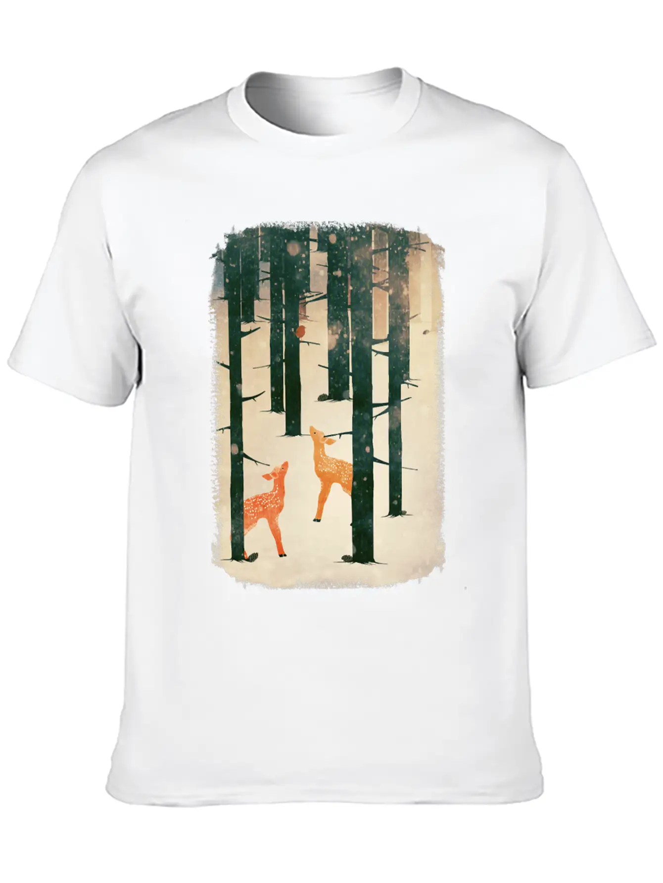 Winter Deer Essential Cotton Tee For Daily Outfits ¨C Unisex Style