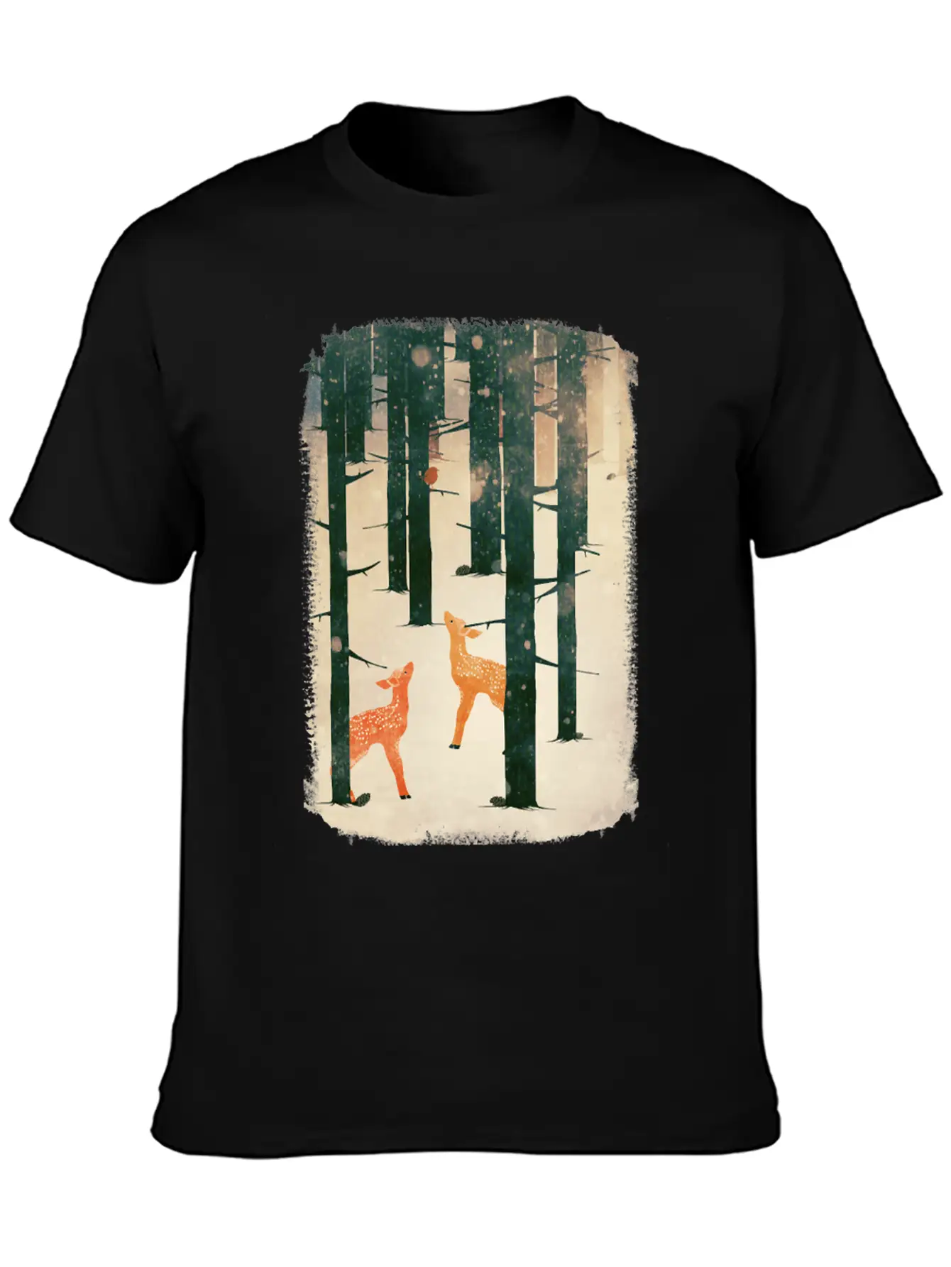 Winter Deer Essential Cotton Tee For Daily Outfits ¨C Unisex Style