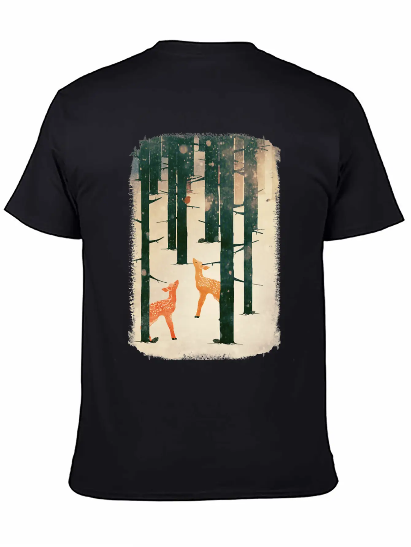 Winter Deer Essential Cotton Tee For Daily Outfits ¨C Unisex Style