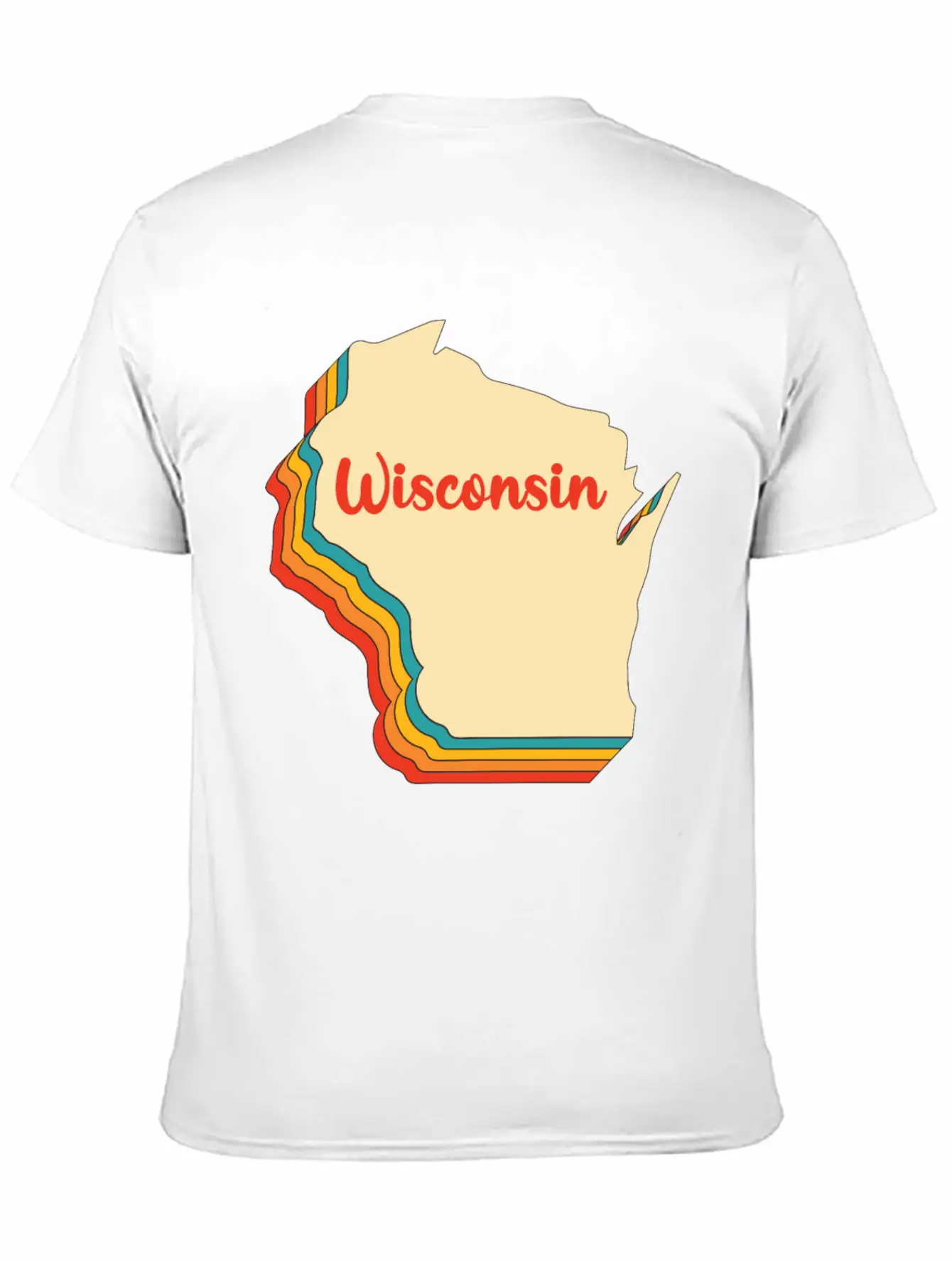Wisconsin Map Outline Vintage Retro Wis Home State Basic Graphic T-Shirt ¨C Daily Comfort In Soft Cotton