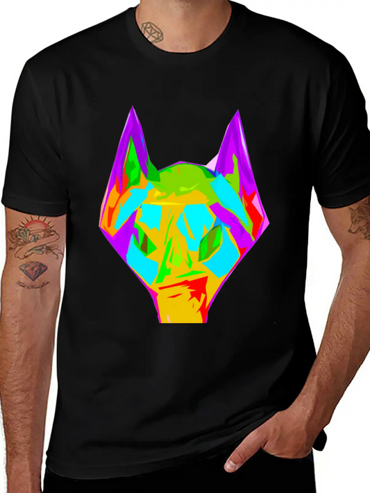 Wolf Abstract Digital Art Unisex Casual T-Shirt ¨C Clean Design For Daily Comfort