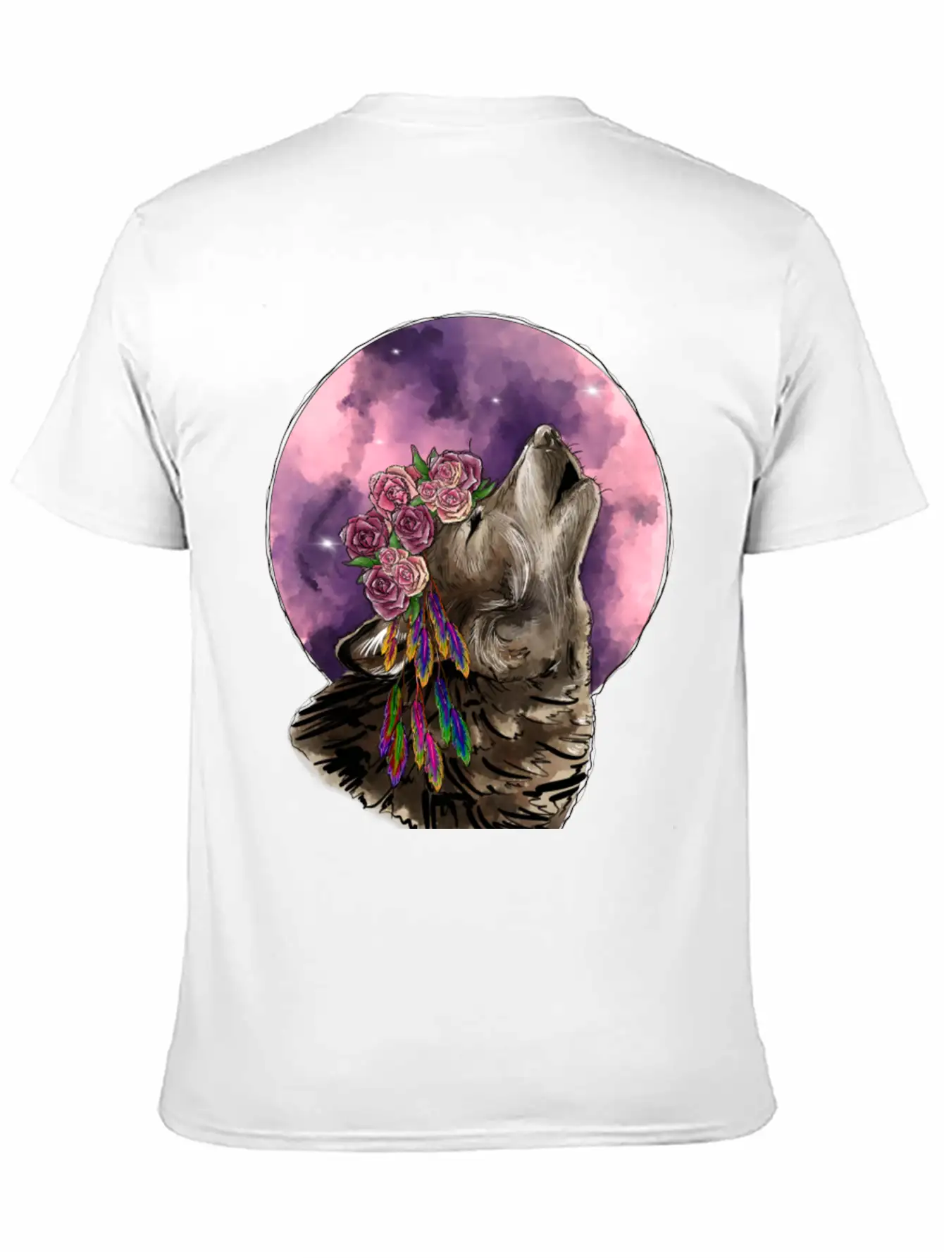 Wolf And Moon Essential Cotton Tee For Daily Outfits ¨C Unisex Style