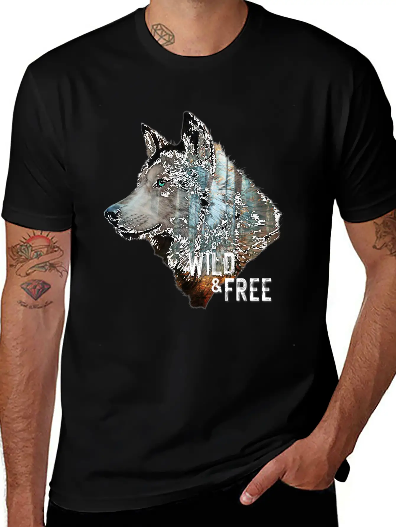 Wolf Forest Brown Wild And Free Unisex Casual T-Shirt ¨C Clean Design For Daily Comfort
