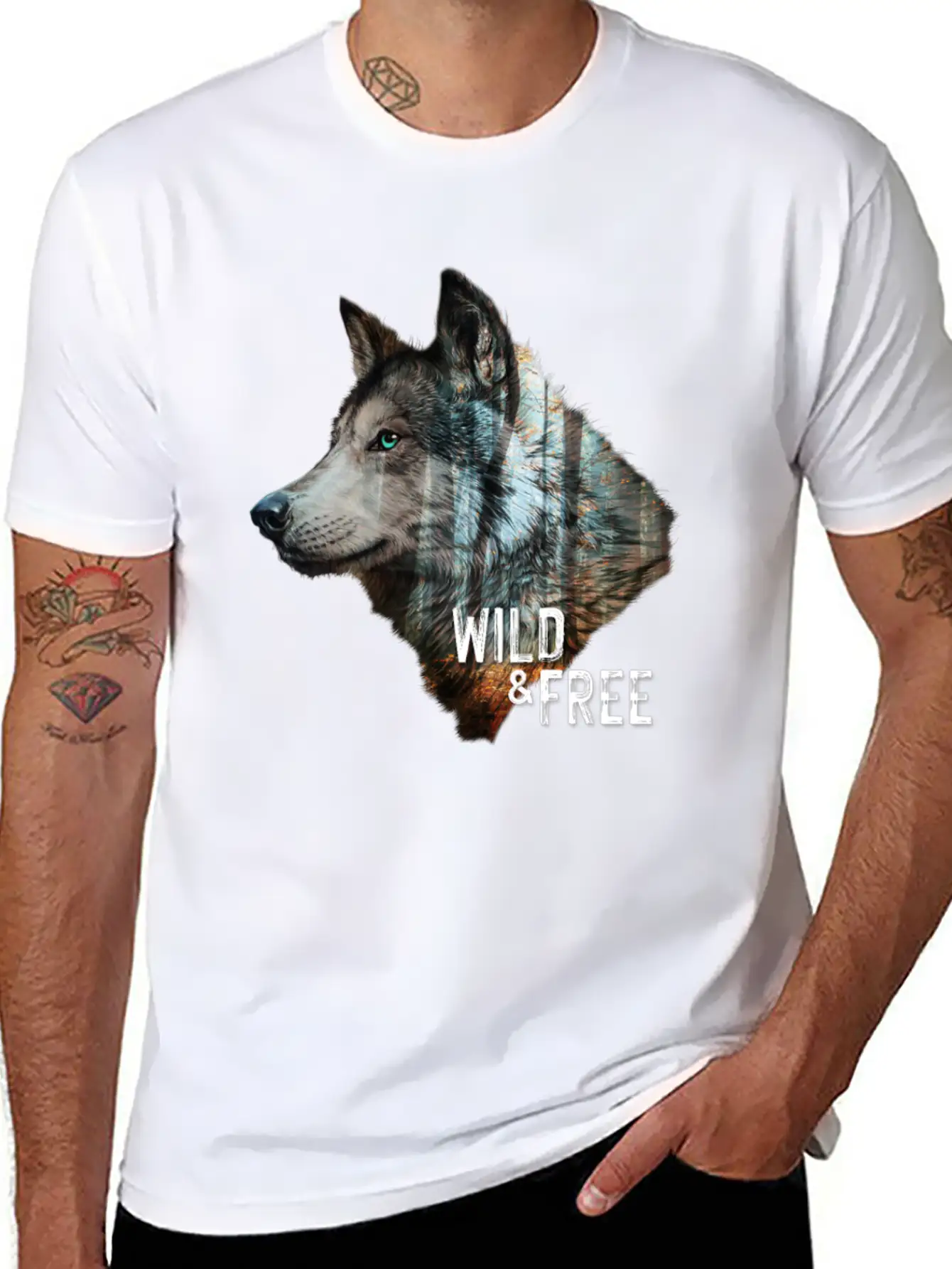 Wolf Forest Brown Wild And Free Unisex Casual T-Shirt ¨C Clean Design For Daily Comfort