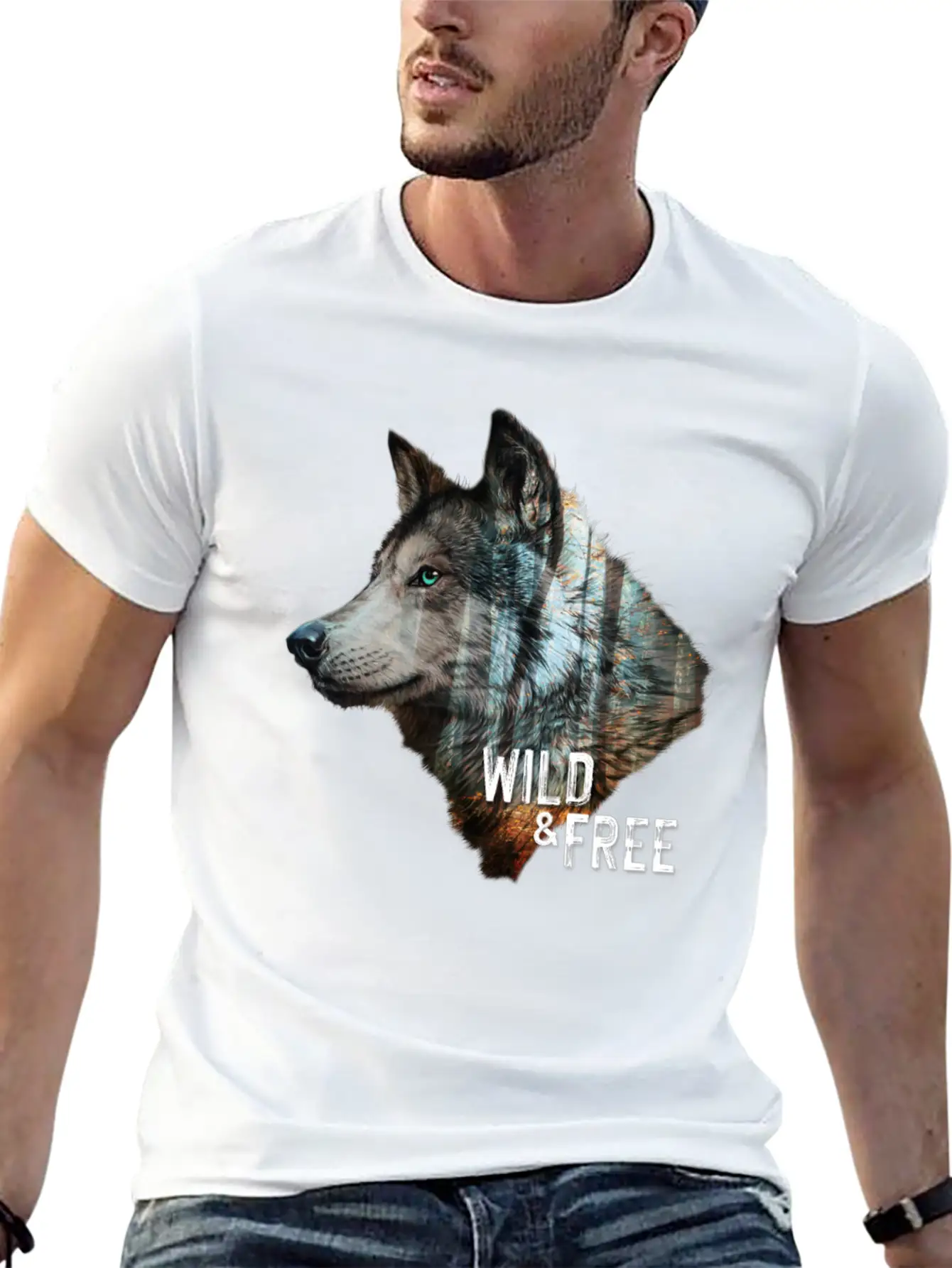 Wolf Forest Brown Wild And Free Unisex Casual T-Shirt ¨C Clean Design For Daily Comfort
