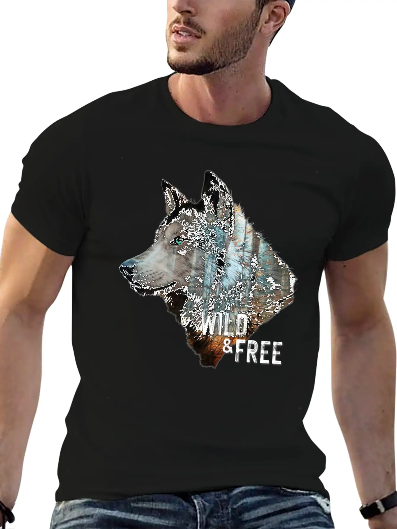 Wolf Forest Brown Wild And Free Unisex Casual T-Shirt ¨C Clean Design For Daily Comfort