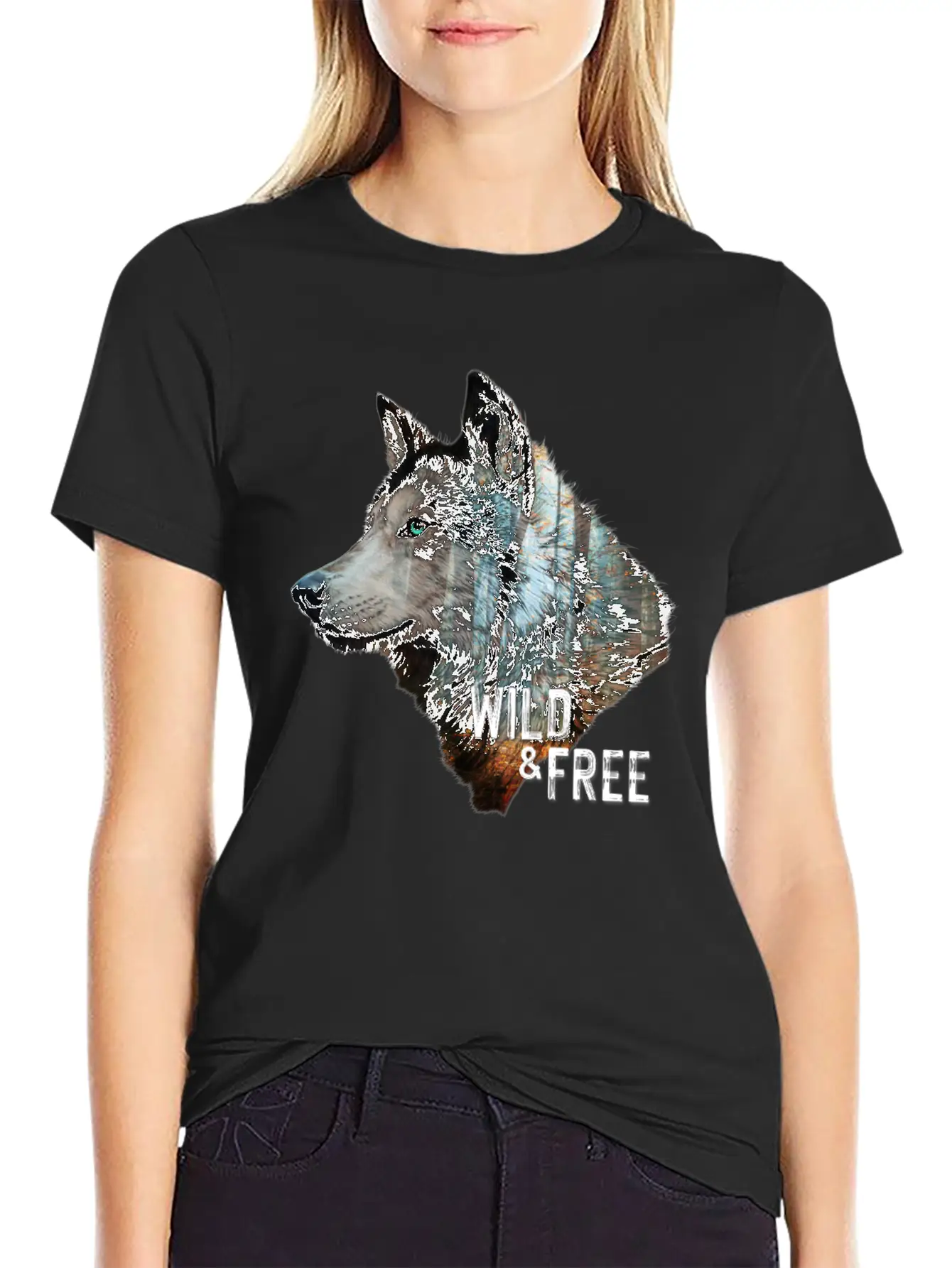 Wolf Forest Brown Wild And Free Unisex Casual T-Shirt ¨C Clean Design For Daily Comfort