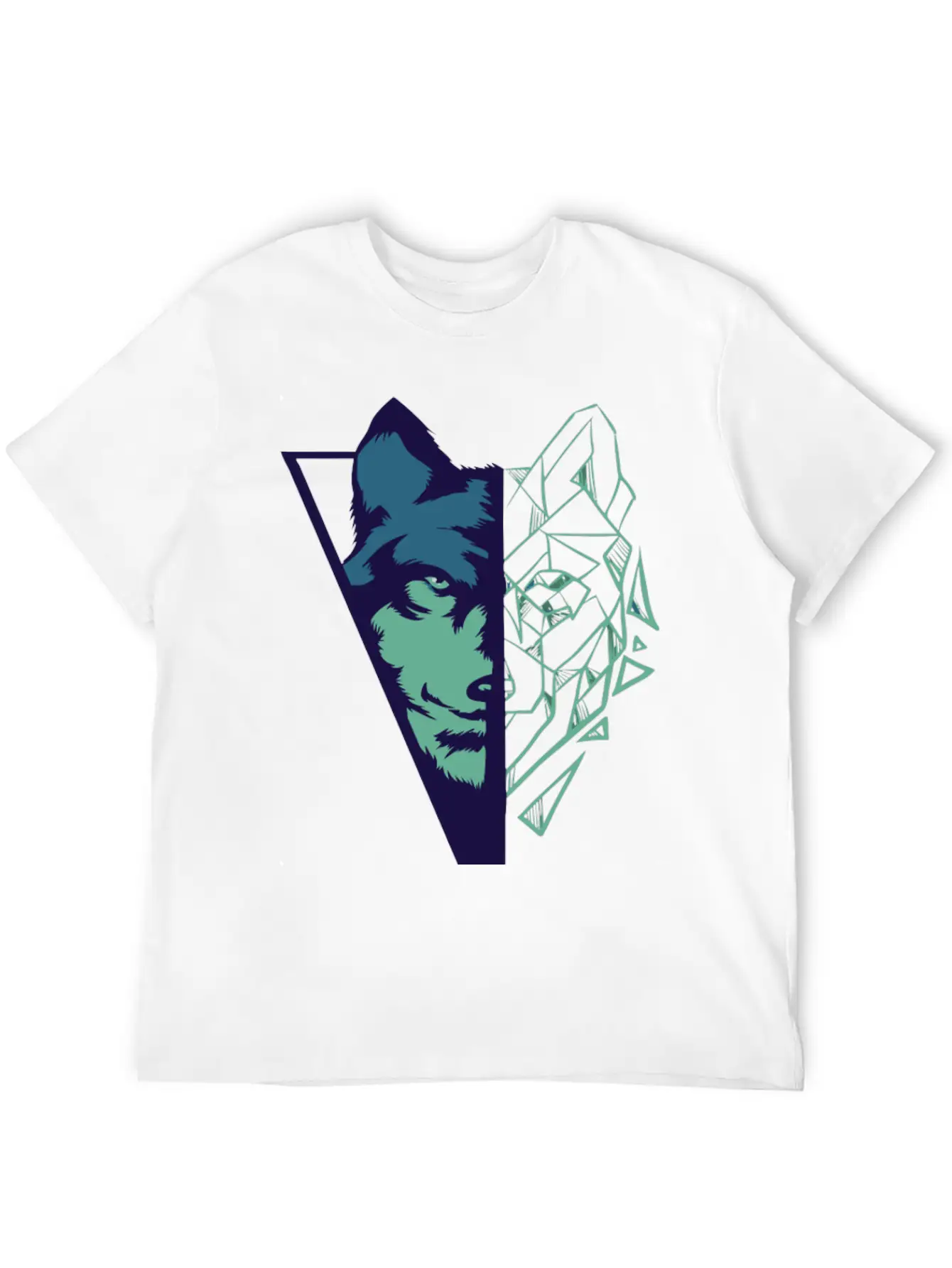 Wolf Gift Geometric Wolves HikingGift Tee Unisex Casual T-Shirt ¨C Clean Design For Daily Comfort