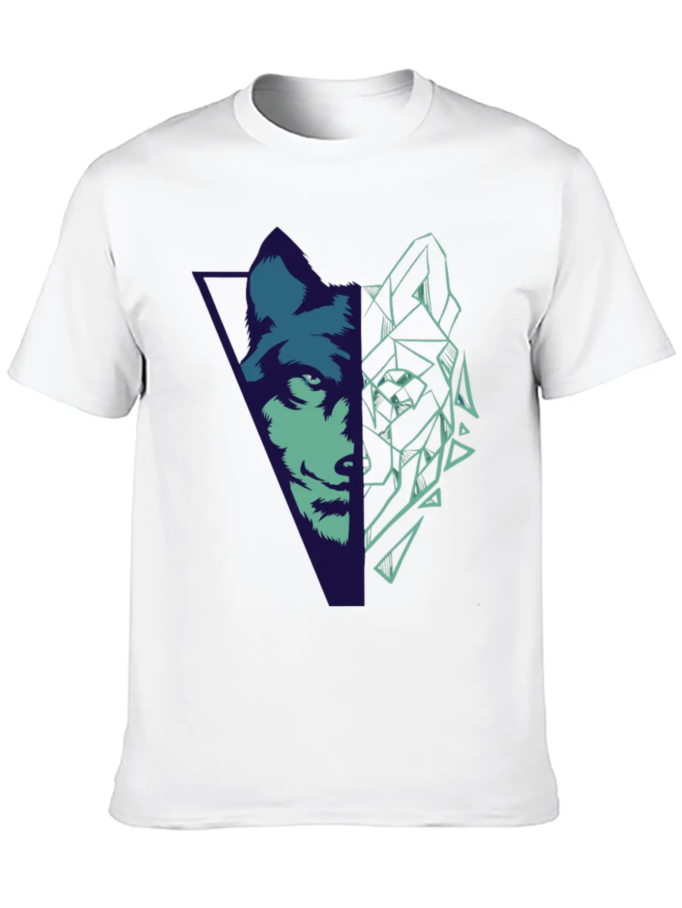 Wolf Gift Geometric Wolves HikingGift Tee Unisex Casual T-Shirt ¨C Clean Design For Daily Comfort