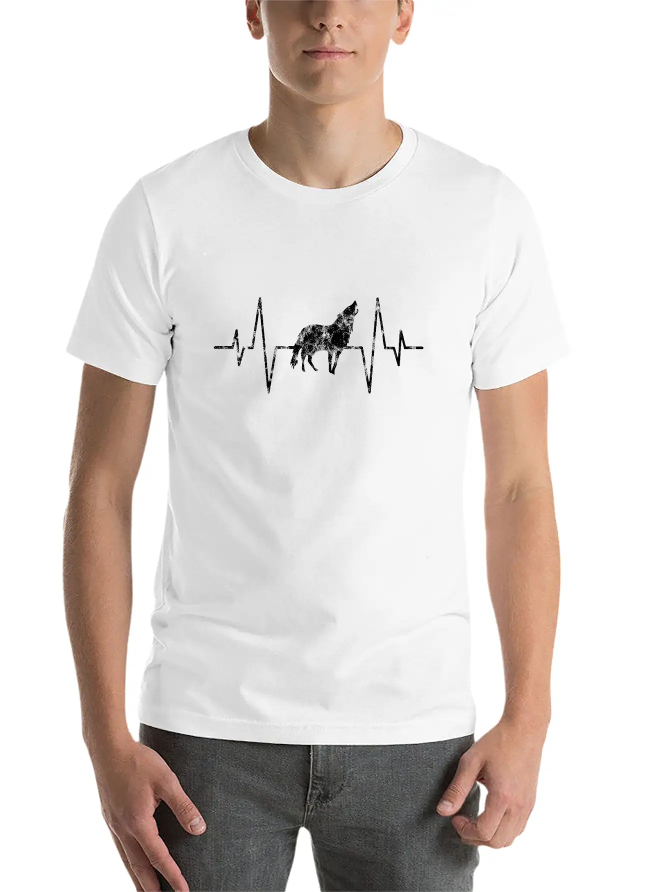 Wolf Heartbeat Basic Graphic T-Shirt ¨C Daily Comfort In Soft Cotton