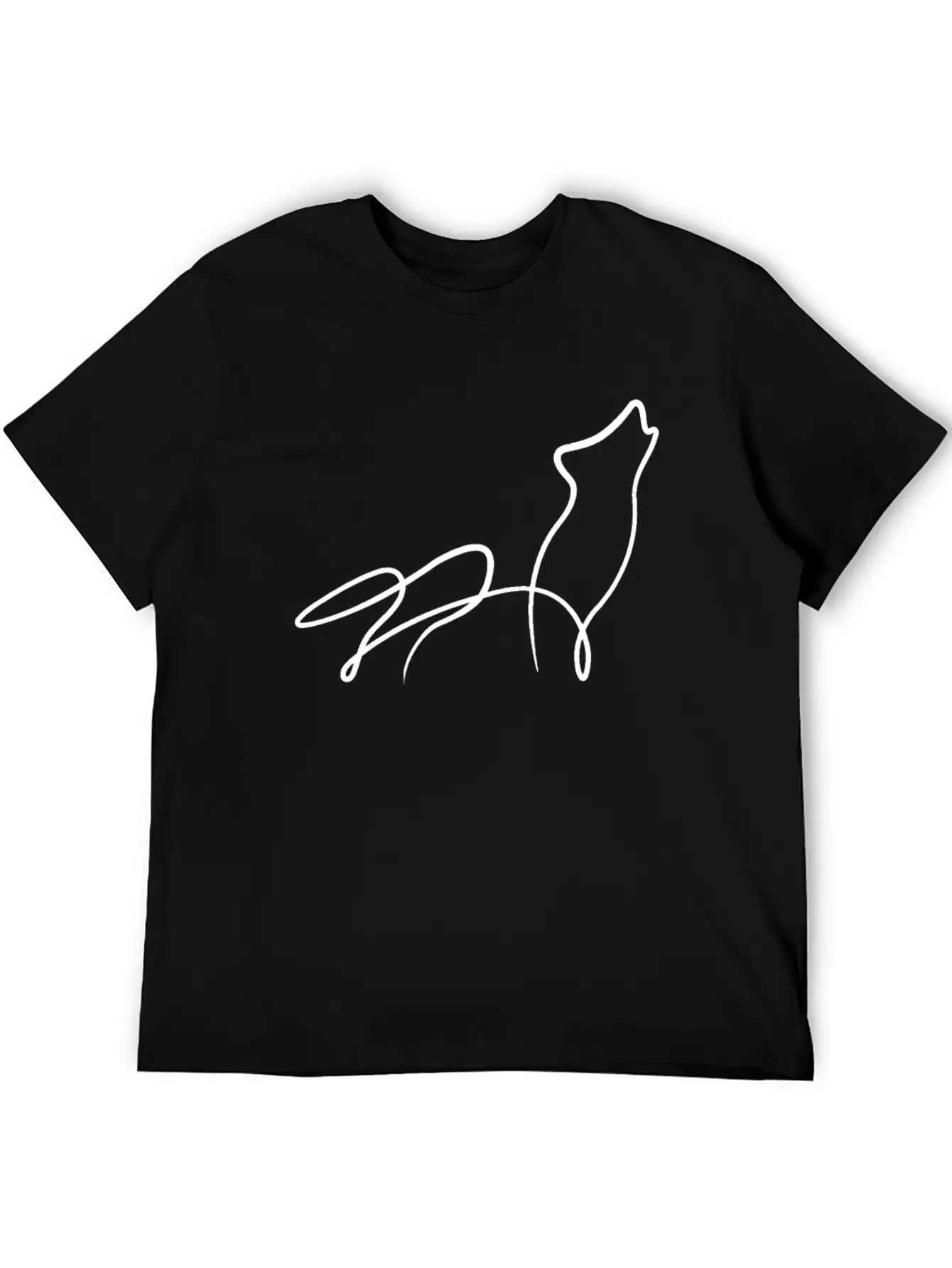 Wolf Minimal Line Animal Pack Dog Gift Basic Graphic T-Shirt ¨C Daily Comfort In Soft Cotton