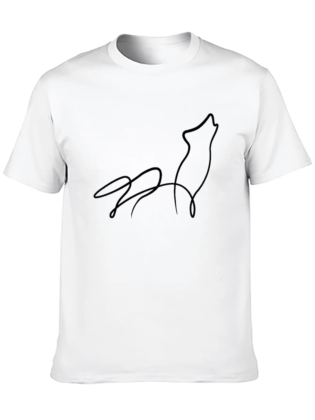 Wolf Minimal Line Animal Pack Dog Gift Basic Graphic T-Shirt ¨C Daily Comfort In Soft Cotton