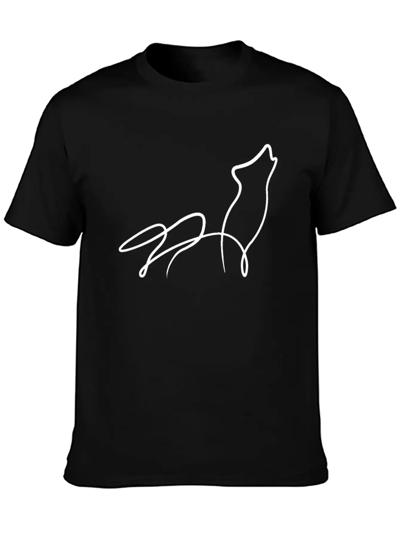 Wolf Minimal Line Animal Pack Dog Gift Basic Graphic T-Shirt ¨C Daily Comfort In Soft Cotton