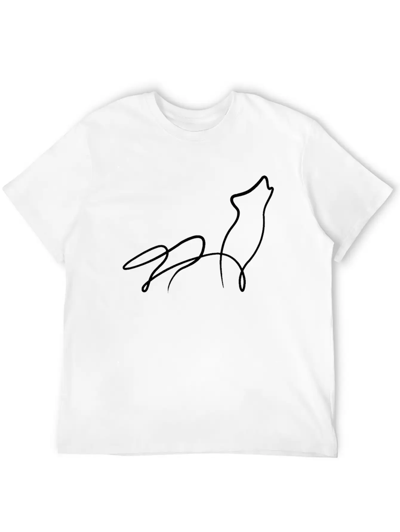Wolf Minimal Line Animal Pack Dog Gift Basic Graphic T-Shirt ¨C Daily Comfort In Soft Cotton