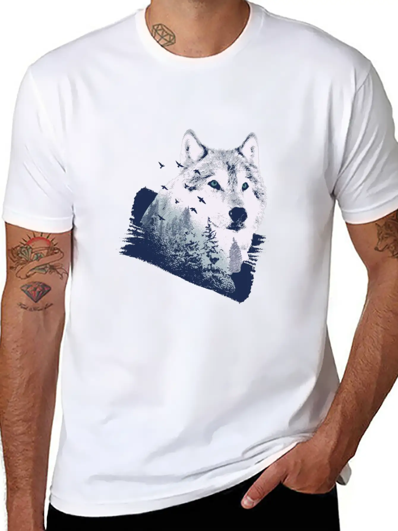 Wolf Motif Nature Wolves Unisex Casual T-Shirt ¨C Clean Design For Daily Comfort