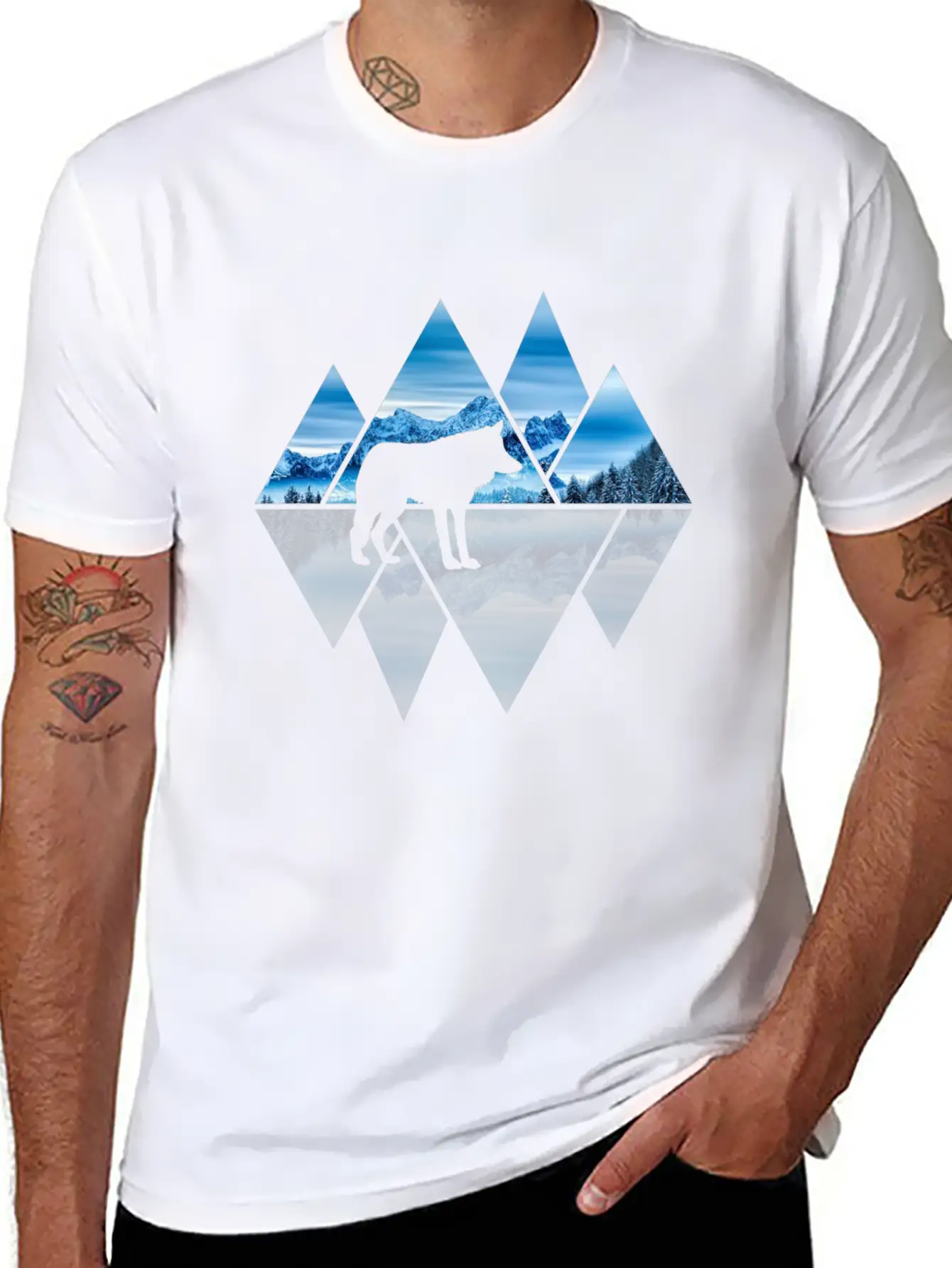 Wolf Mountains Nature Lover Ice Soft Cotton Short Sleeve Tee ¨C Unisex Wardrobe Staple