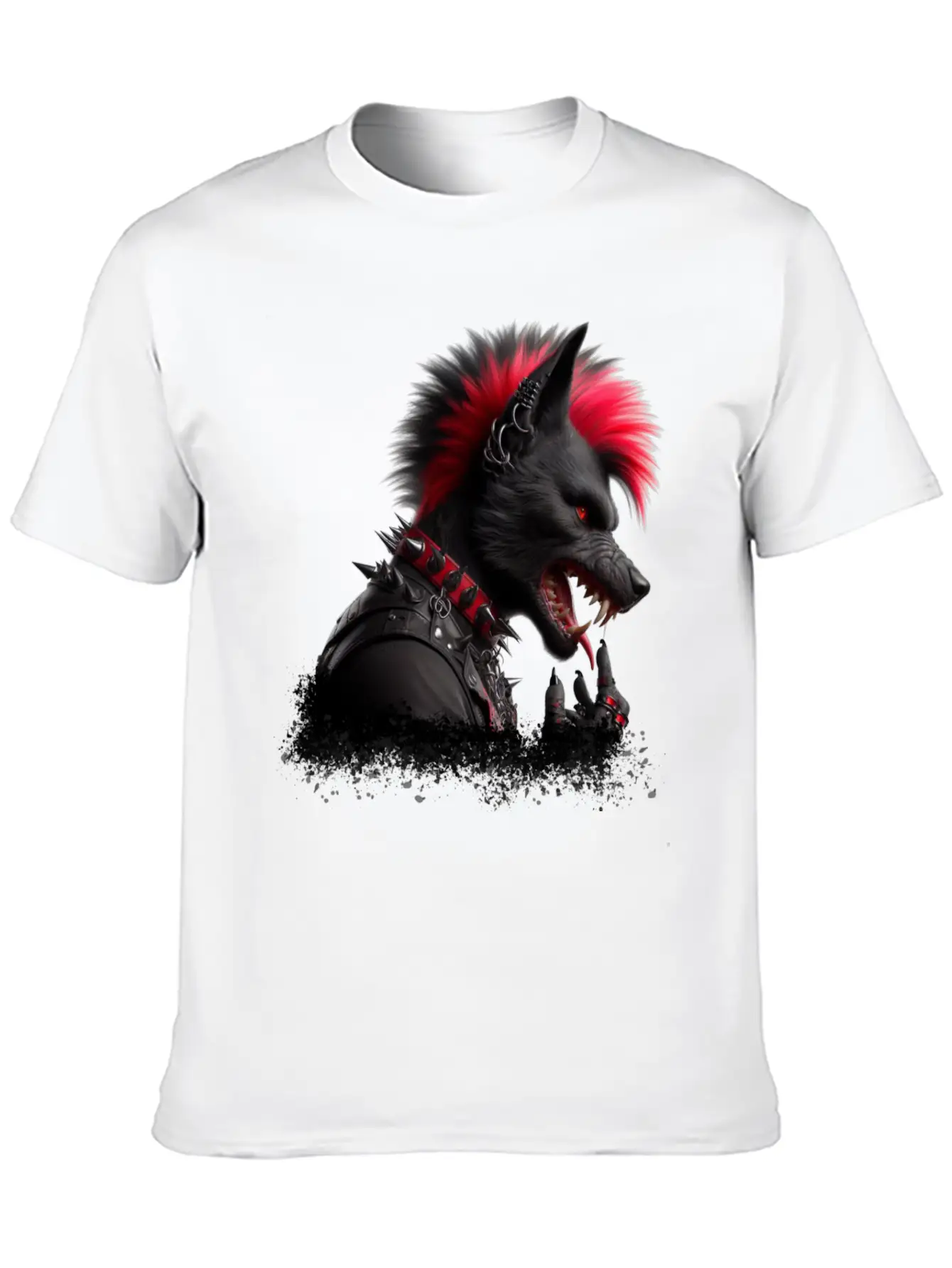 Wolf Punk RED Basic Graphic T-Shirt ¨C Daily Comfort In Soft Cotton