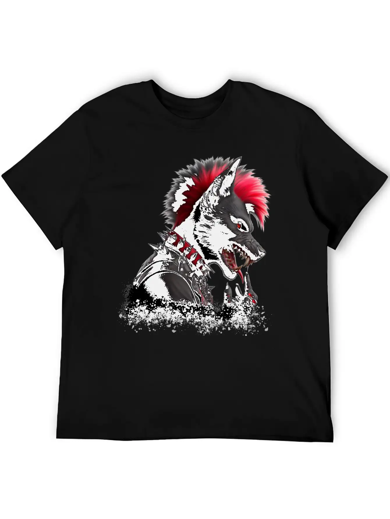 Wolf Punk RED Basic Graphic T-Shirt ¨C Daily Comfort In Soft Cotton