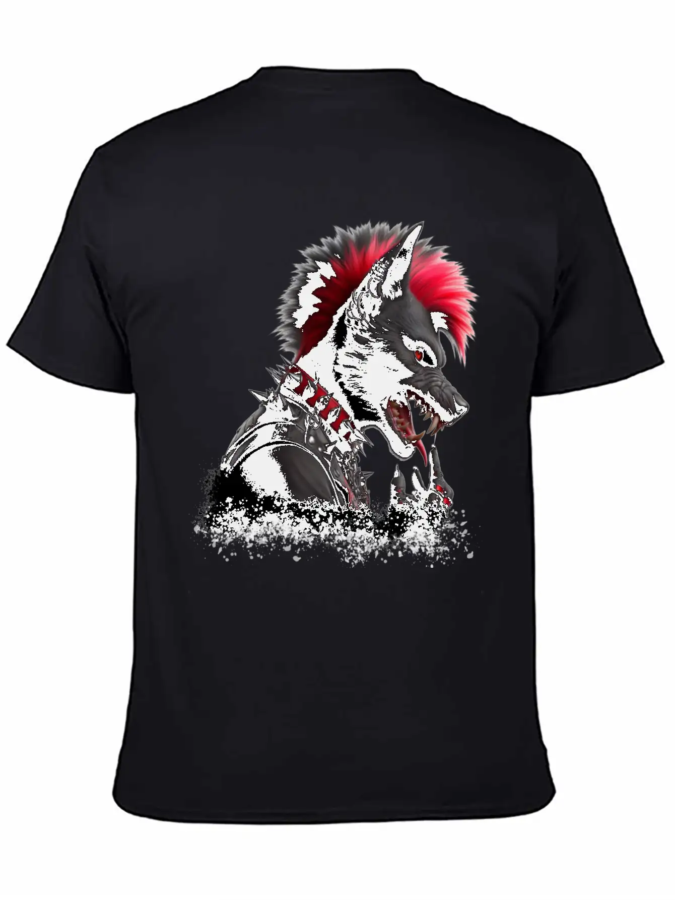 Wolf Punk RED Basic Graphic T-Shirt ¨C Daily Comfort In Soft Cotton