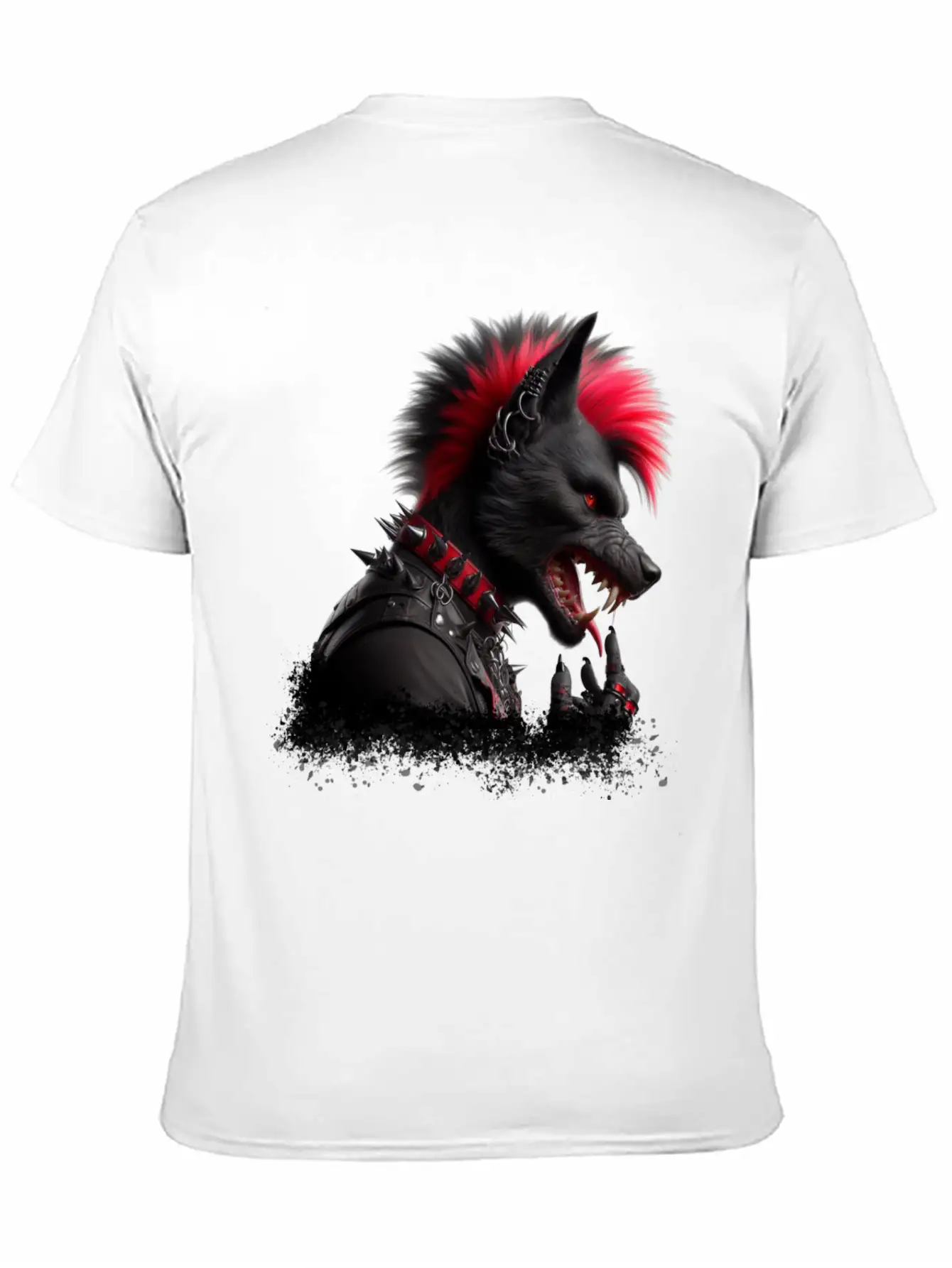 Wolf Punk RED Basic Graphic T-Shirt ¨C Daily Comfort In Soft Cotton