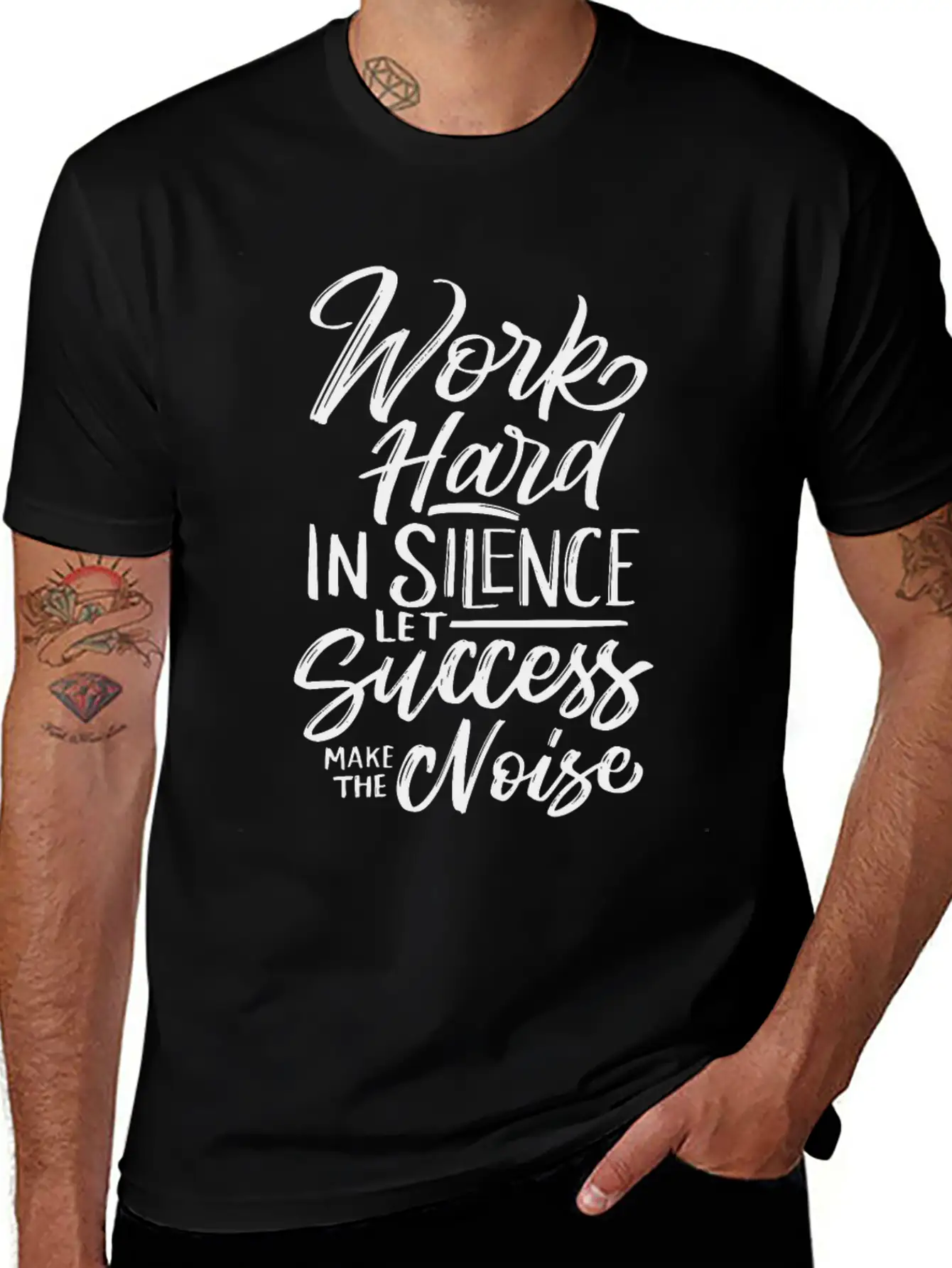Work Hard In Silence Let Success Make The Noise Essential Cotton Tee For Daily Outfits ¨C Unisex Style